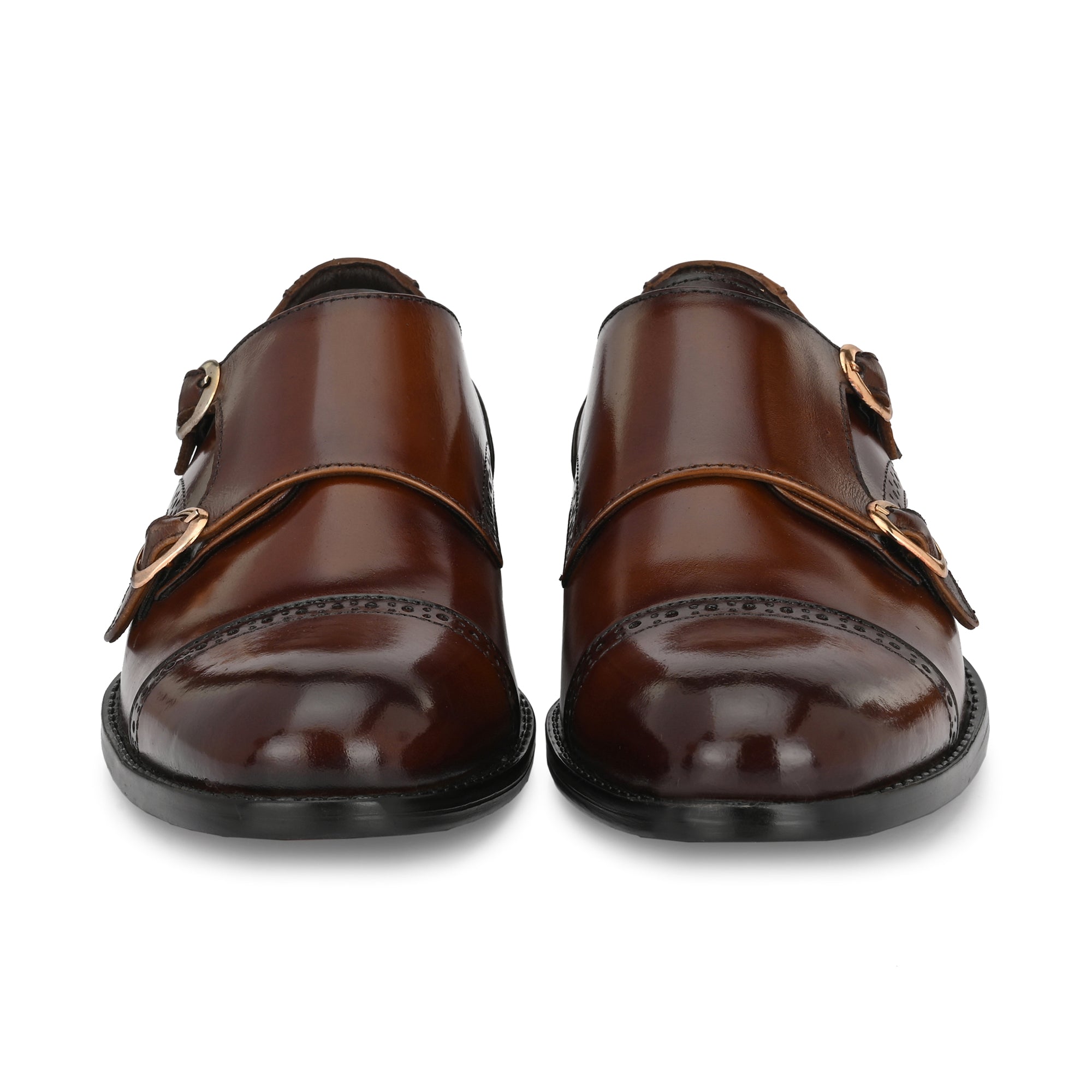 egoss-shoes Formal Leather Buckled Monk Shoes For Men - view 14