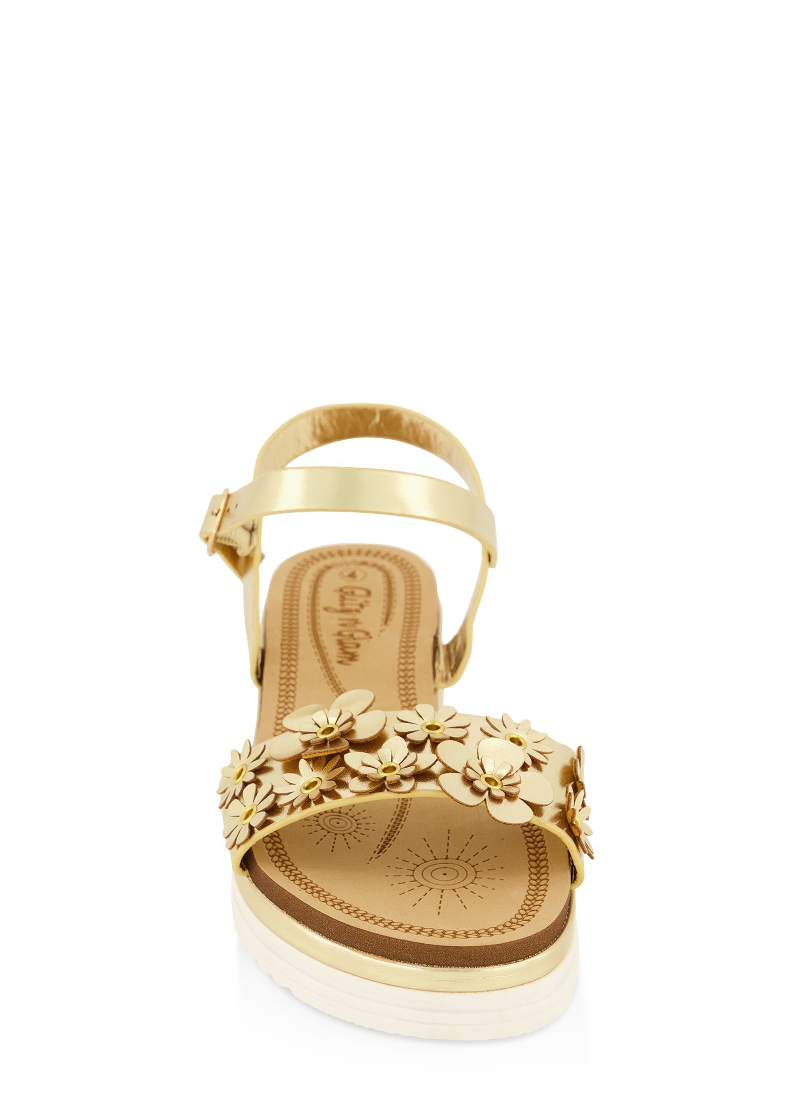 Rainbow Shops Girls Floral Band Platform Ankle Strap Sandals - view 2