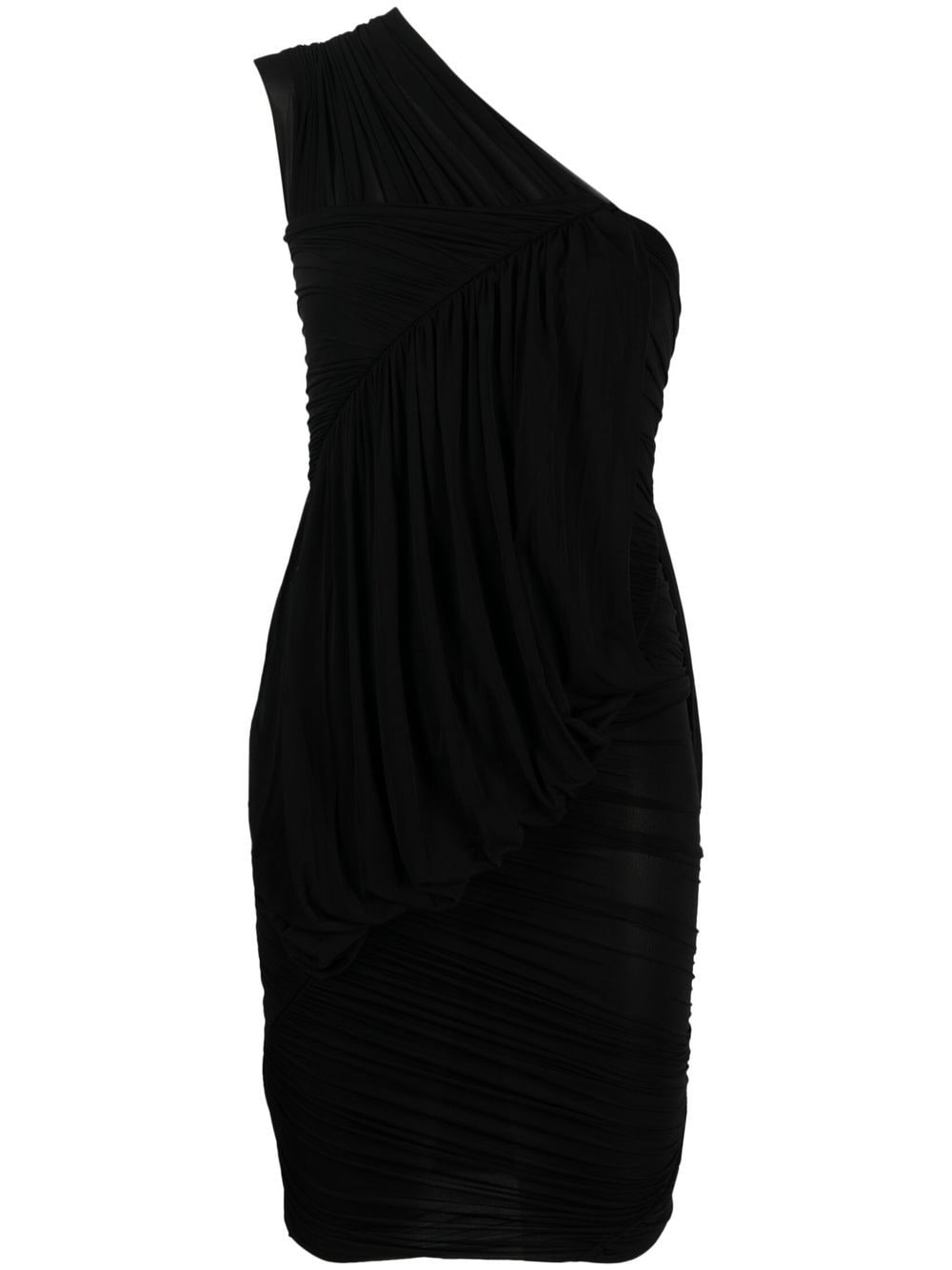 Rick Owens One-shoulder short dress – Cupro 92%, Elastane 8%