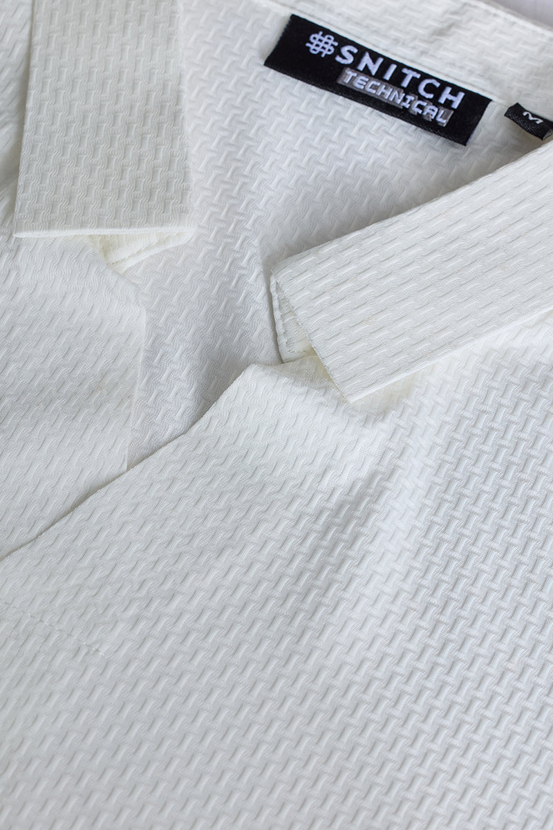SNITCH White Textured Polo T-Shirt - view 2
