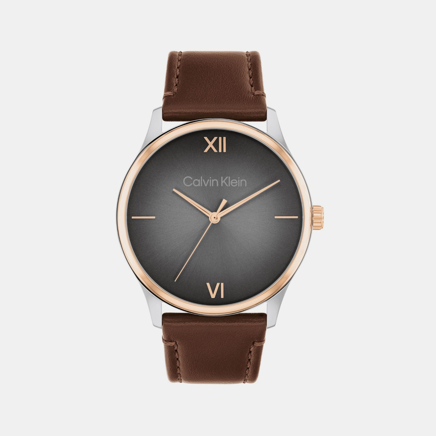 Calvin Klein Ascend Men Quartz Grey Dial Analog Leather Watch 25200453