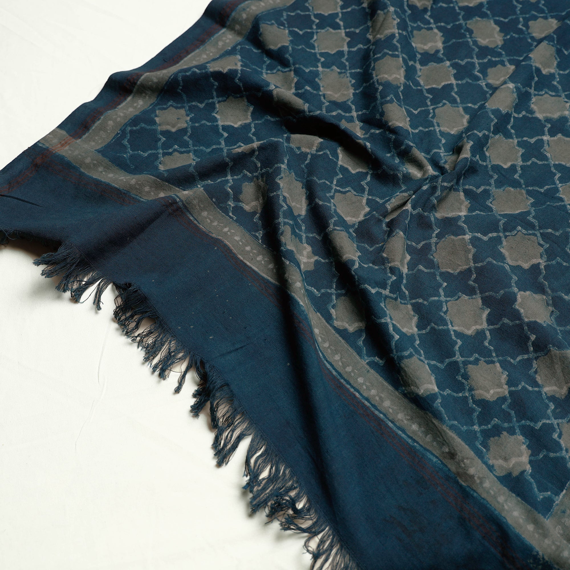 SOUTH KARGHA Blue - Akola Block Printed Pure Handloom Cotton Towel - view 2