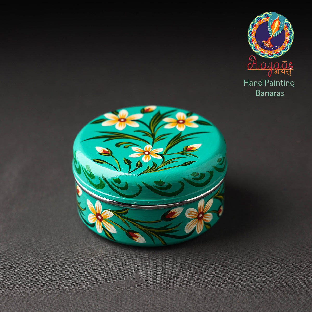 AAYAAS Banaras Handpainted Stainless Steel Multi Utility Container
