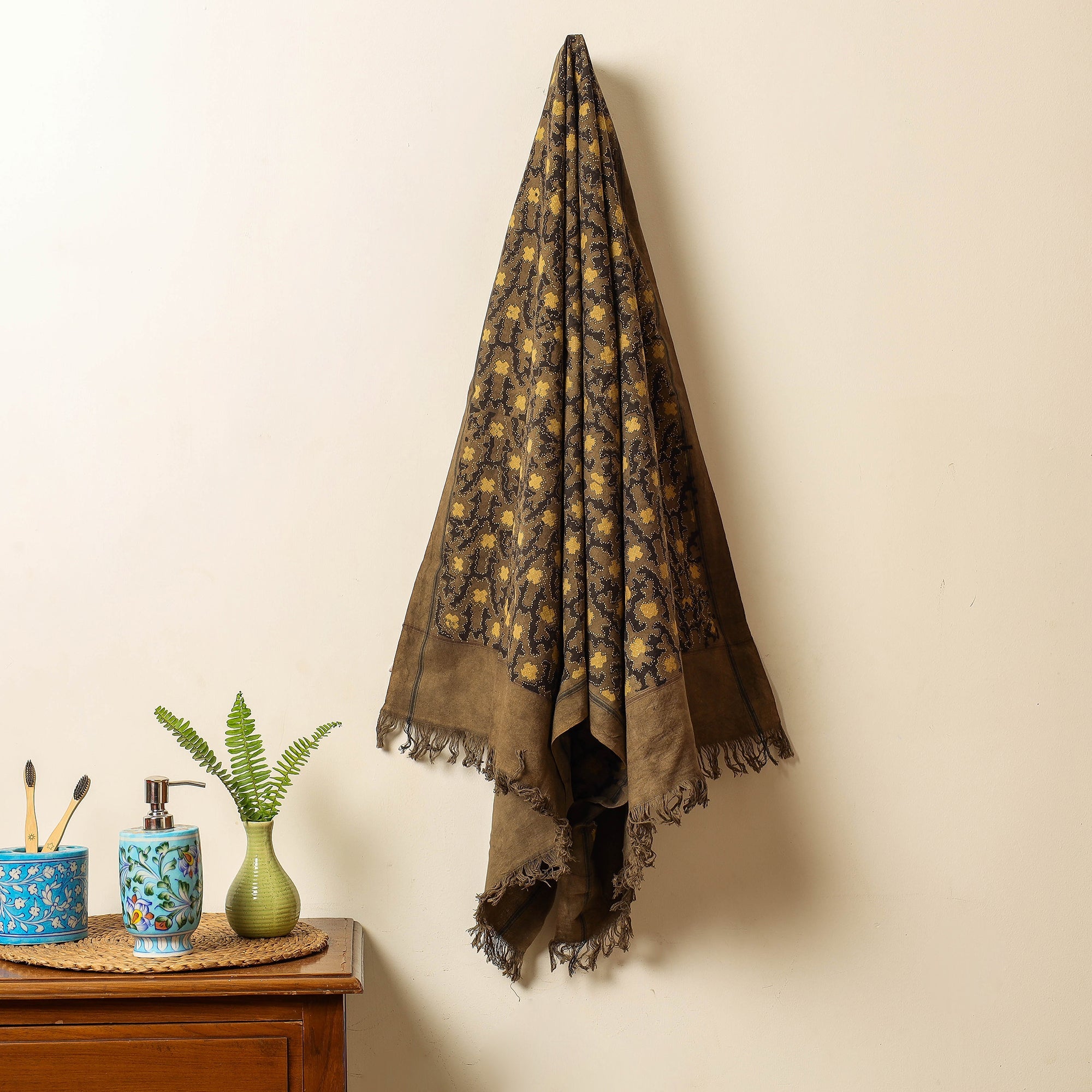 KACHCHH JI CHHAAP Brown - Block Print Cotton Ajrakh Handloom Towel