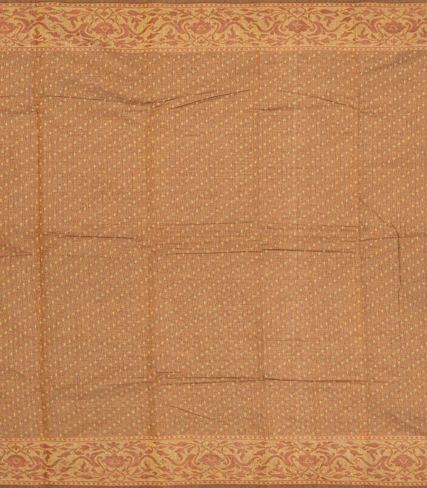 RmKV Rust Handloom Chirala Saree With Floral Motifs-Rust - view 4