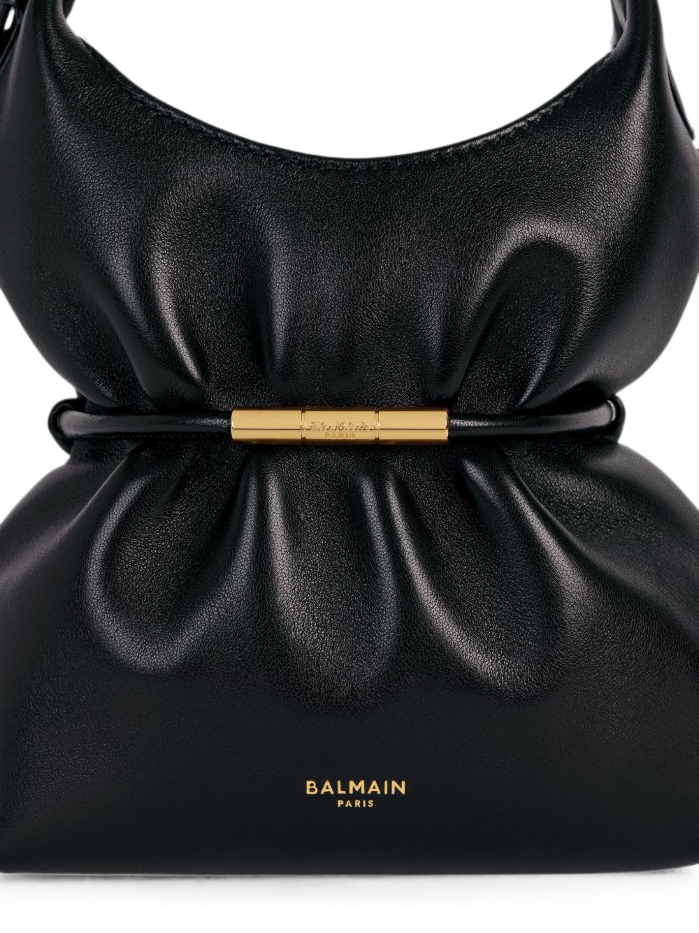 Balmain Draped Drawstring Bag – 100% Lamb Leather - view 6