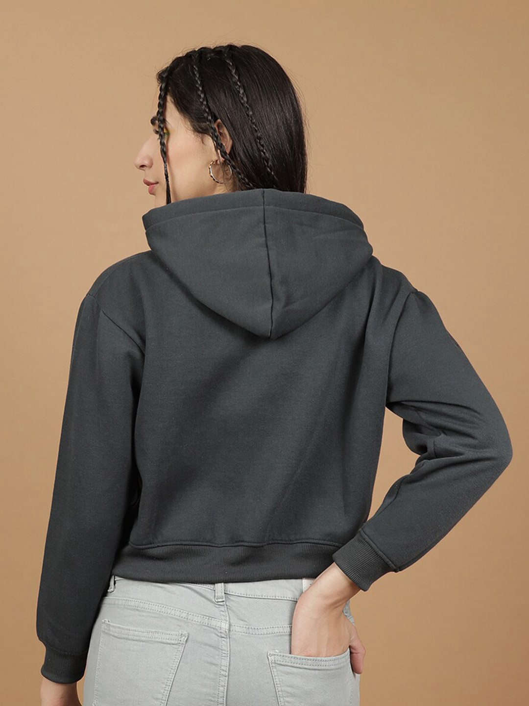 Freehand By The Indian Garage Co Women's Solid Regular Fit Sweatshirt - view 4