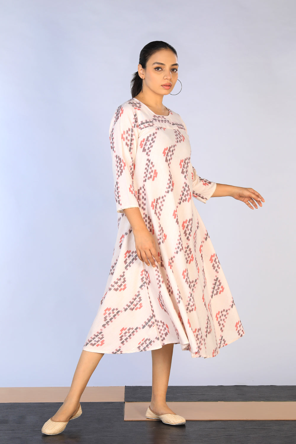 Kalanjali Ethnics Cotton Pochampally Ikat Dress