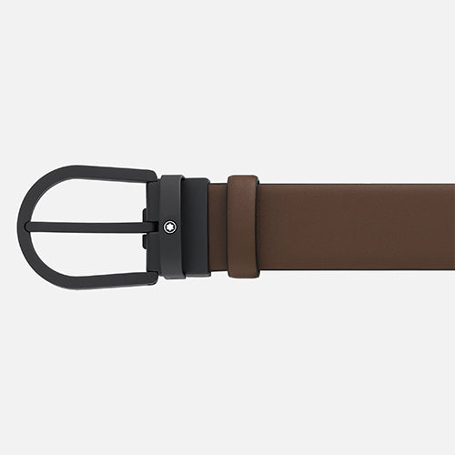 Montblanc Mont Blanc, Horseshoe buckle brown 35 mm leather belt - view 2