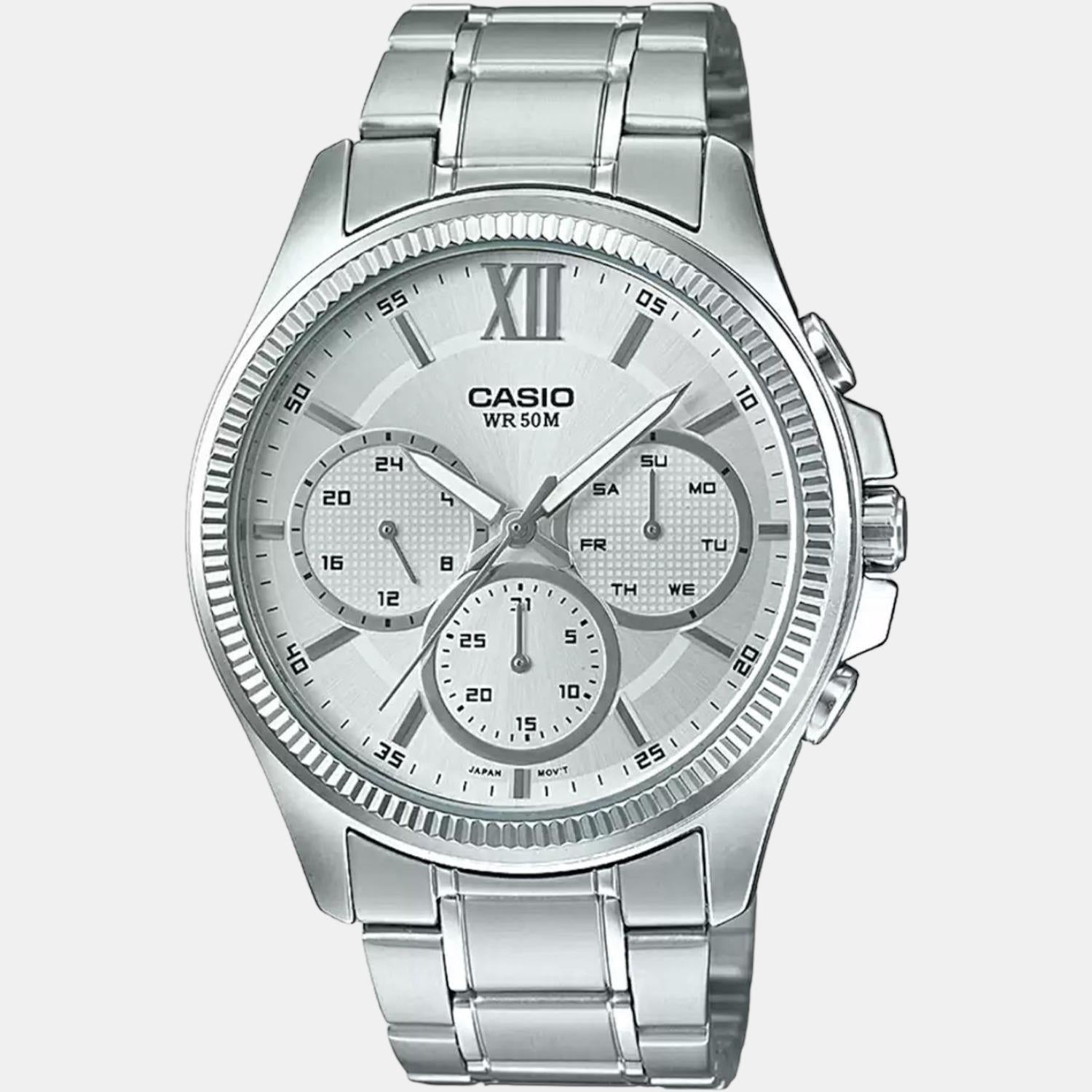 Casio Enticer Men Quartz Silver Dial Chronograph Stainless Steel Watch A1774 - view 2
