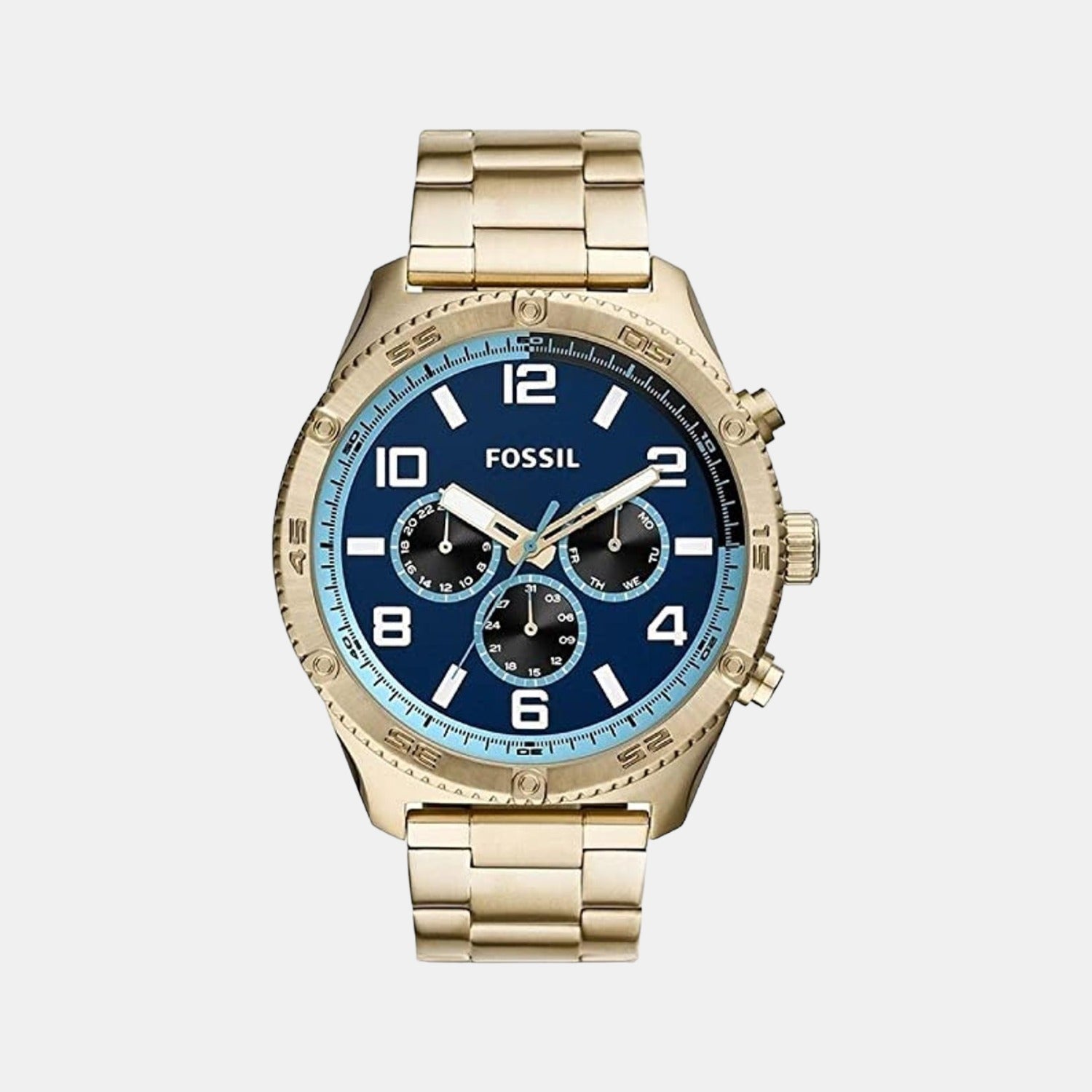 Fossil Brox Men Quartz Blue Dial Chronograph Stainless Steel Watch BQ2531