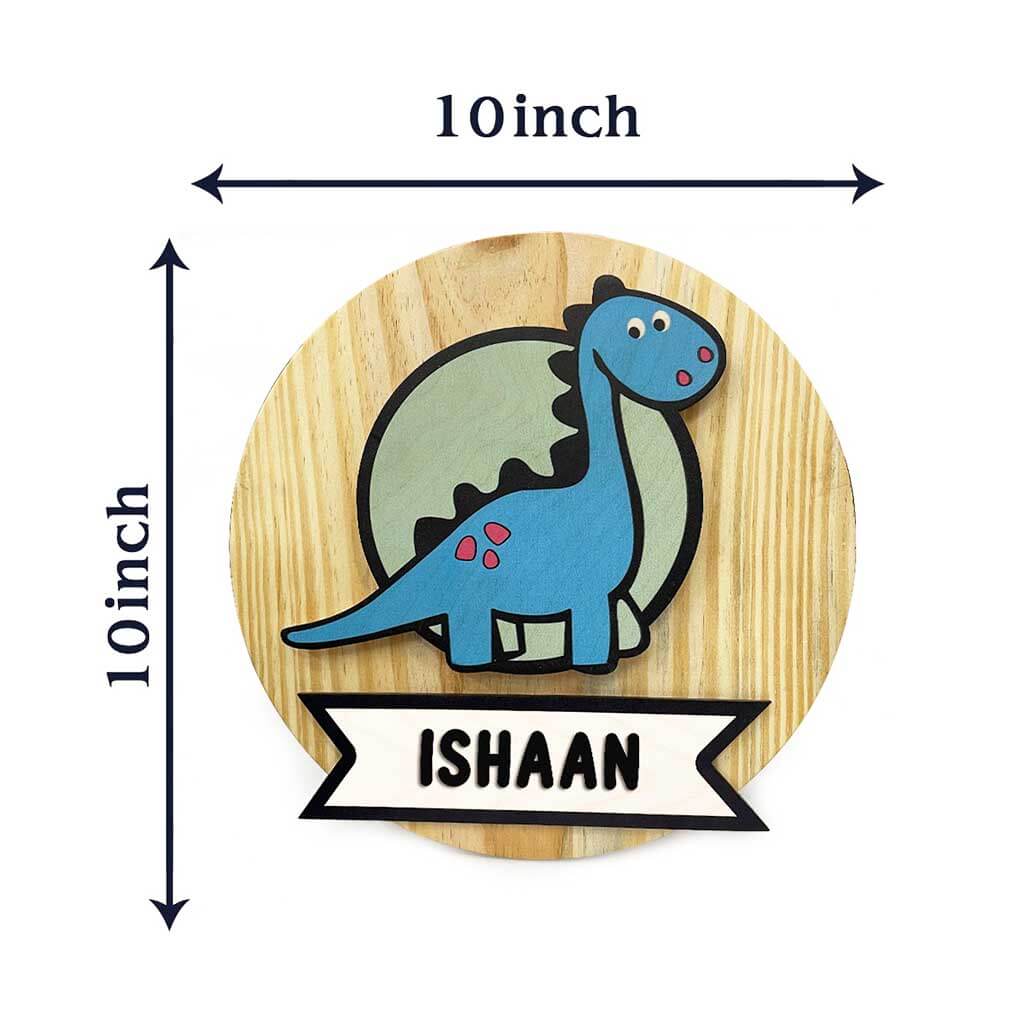 Chitra Chaya Personalized Wooden Dino Wall Lamp - view 6