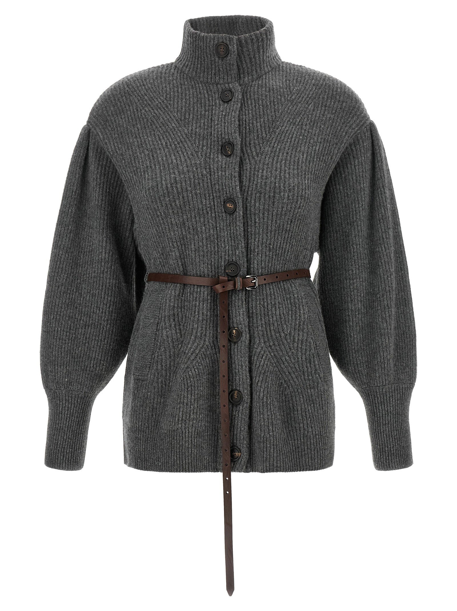 Brunello Cucinelli Belted Cardigan – 60% wv, 30% ws, 10% se