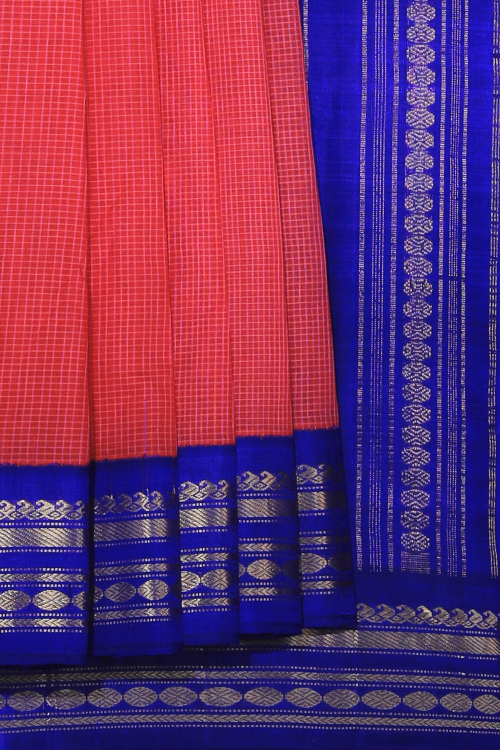 Kalanjali Gadwal Cotton Fuchsia-Pink Saree – Women's