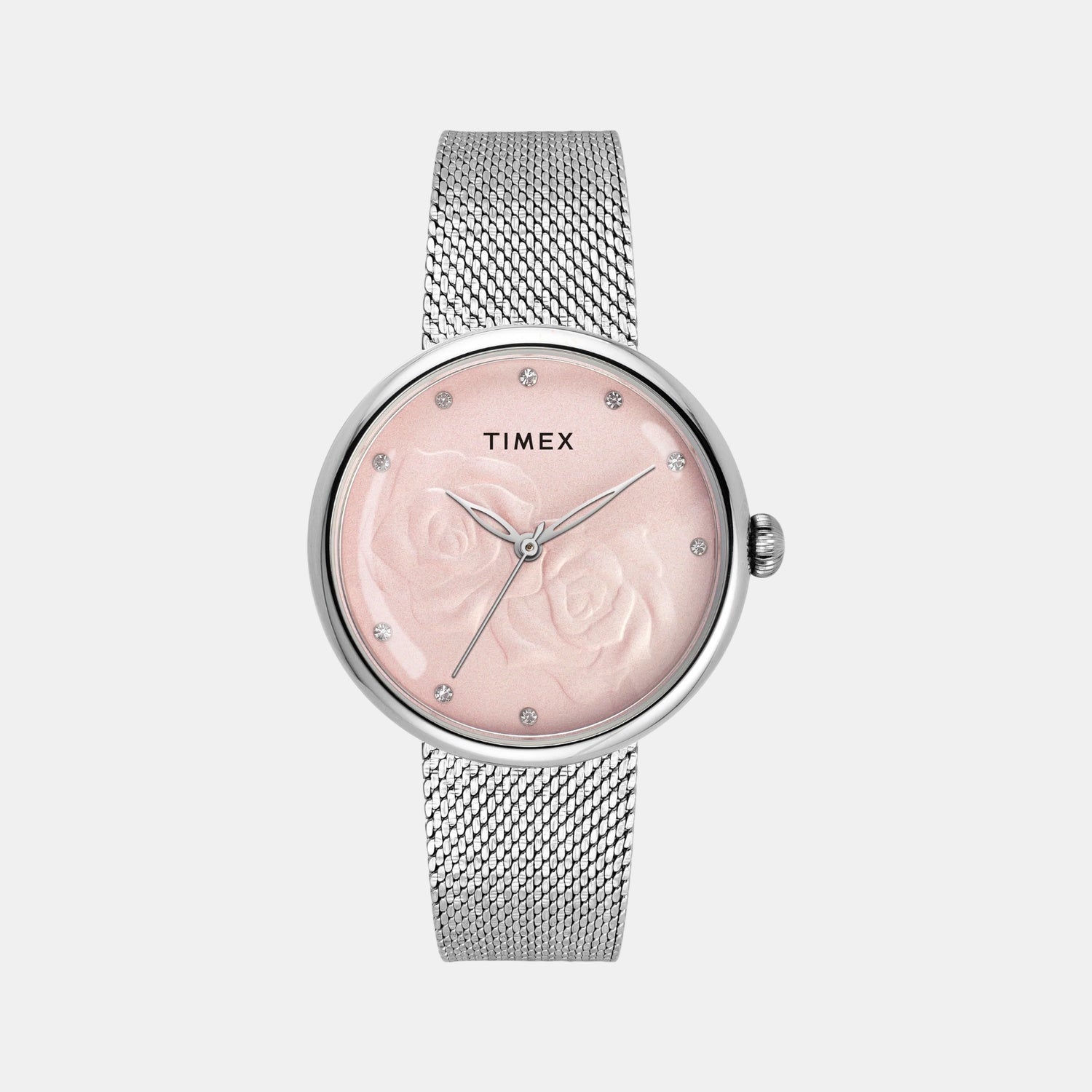 Timex Fashion Women Quartz Pink Dial Analog Stainless Steel Watch TWEL19300