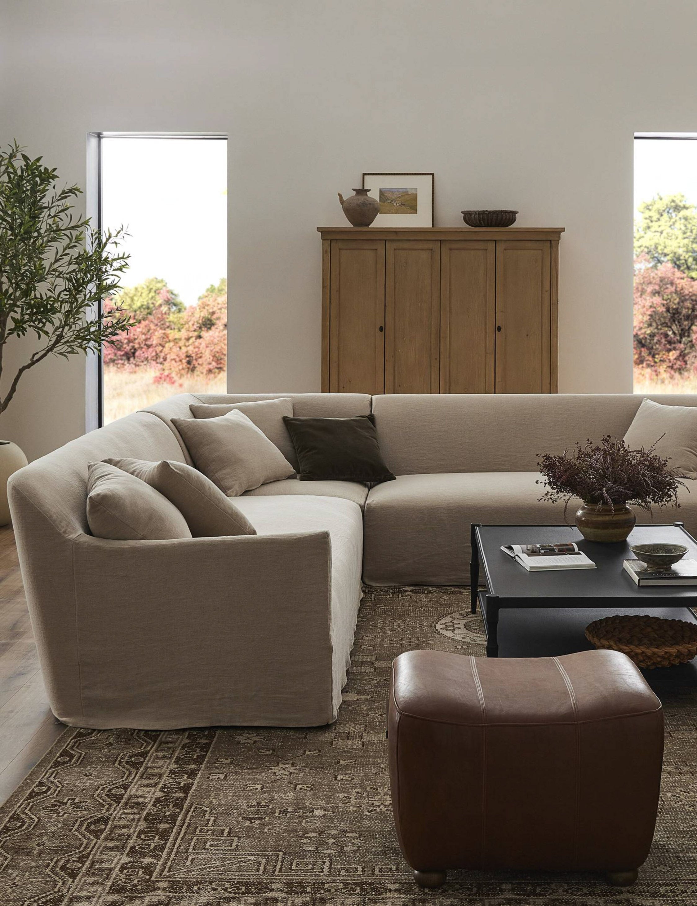 Lulu and Georgia Lowell Slipcover Sectional Sofa by Amber Lewis x Four Hands - view 2