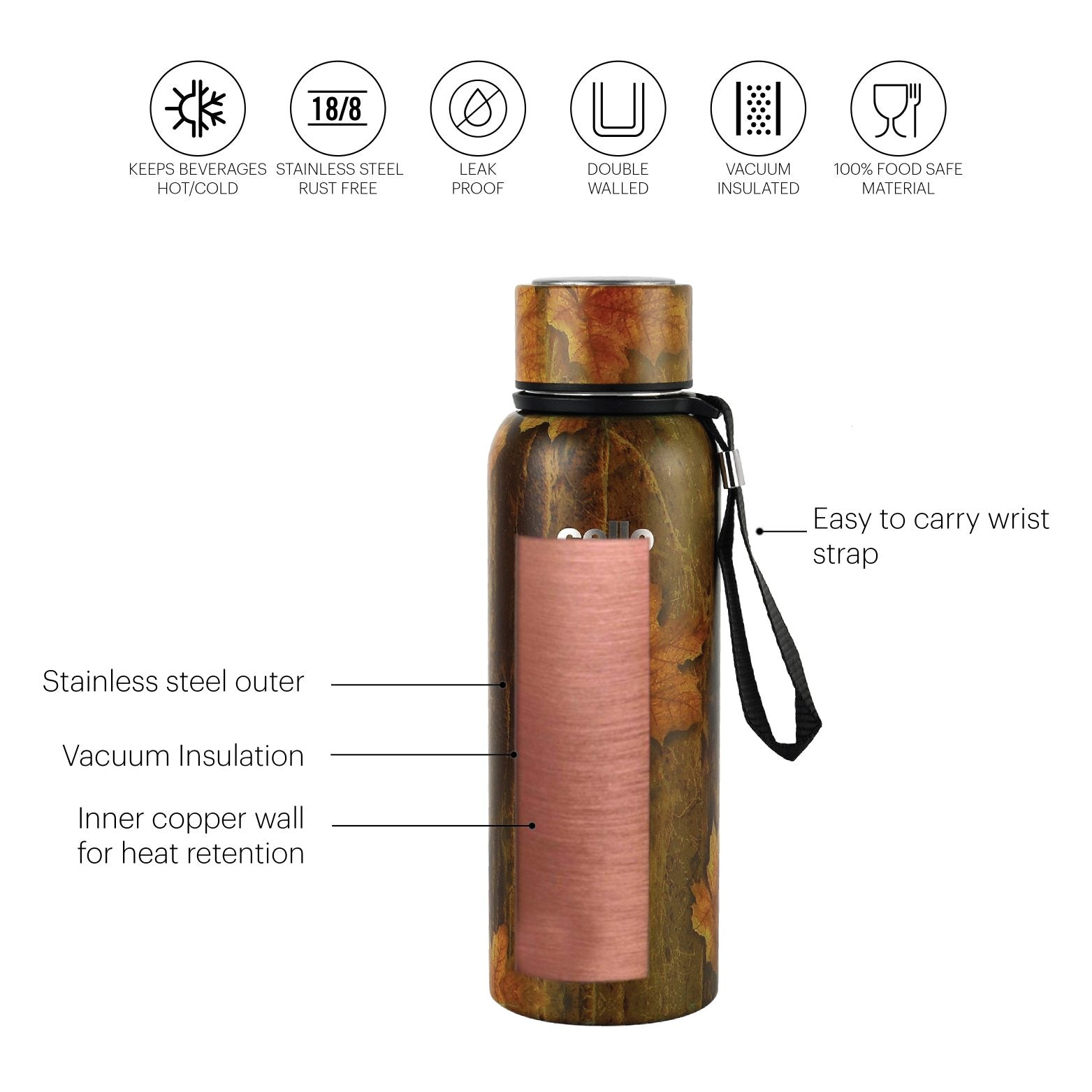 Cello Deezee Kent, Vacusteel Water Bottle, 550ml - view 20