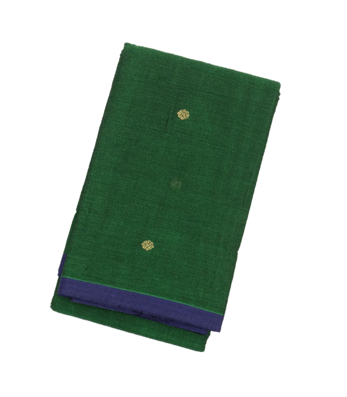 RmKV Dark Green Handloom Kanchi Cotton Saree With Kamalam Buttas