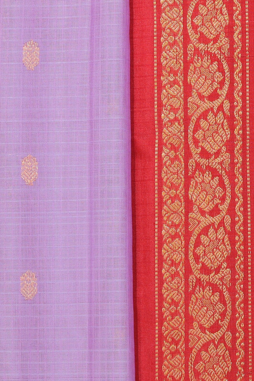 Kalanjali Gadwal Cotton Silk Lavender Purple Saree - view 2