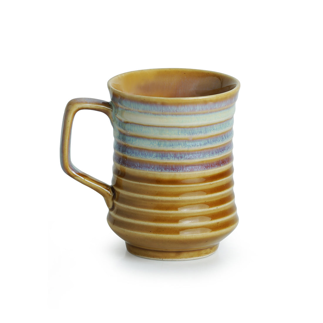 EXCLUSIVELANE 'Rings in the sky' Tea-Coffee & Milk Mugs Dual-Glazed Studio Pottery In Ceramic (Set Of 2) - view 3