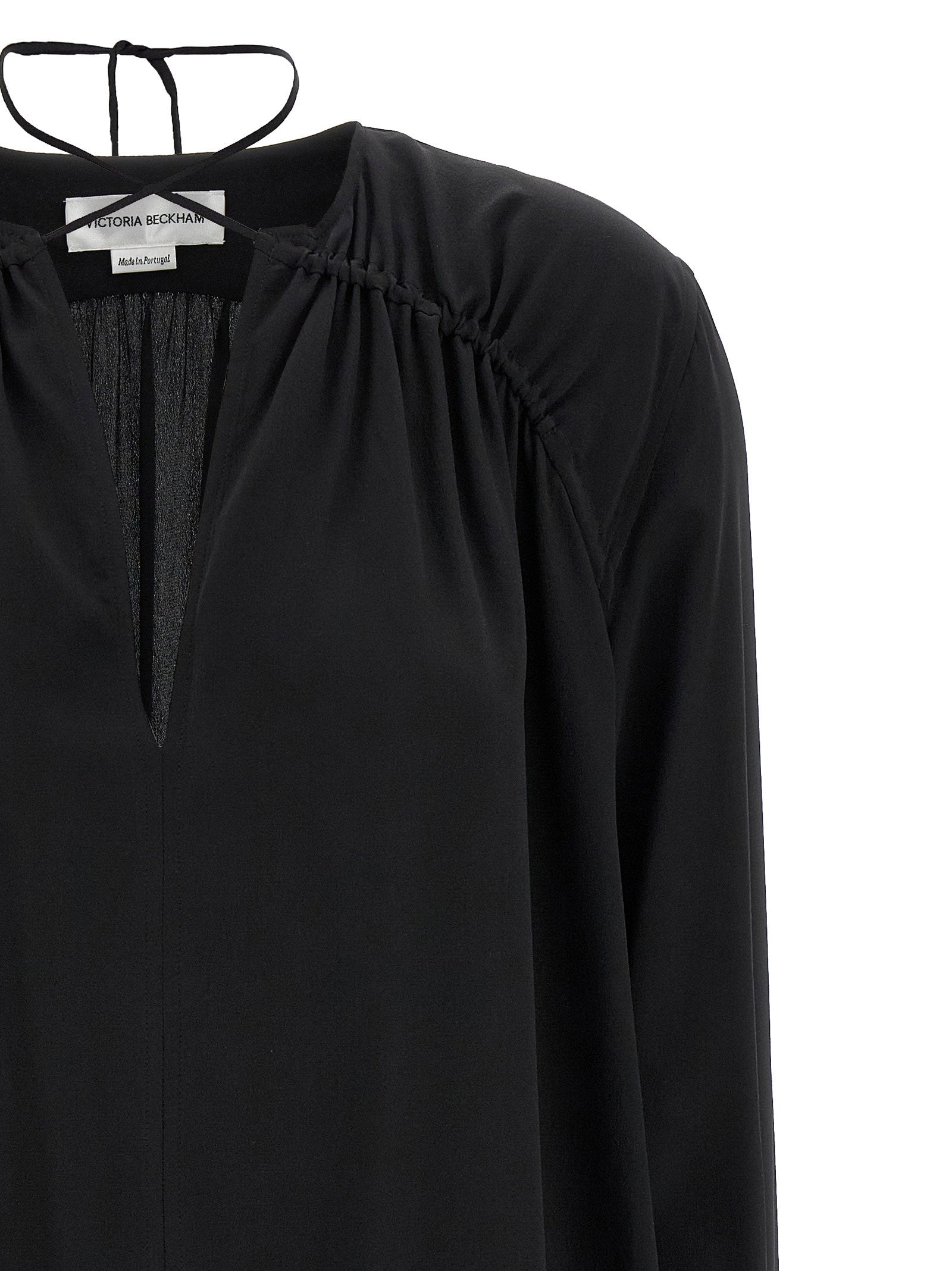 Victoria Beckham Gather Detail Tie Blouse – 100% silk - view 3
