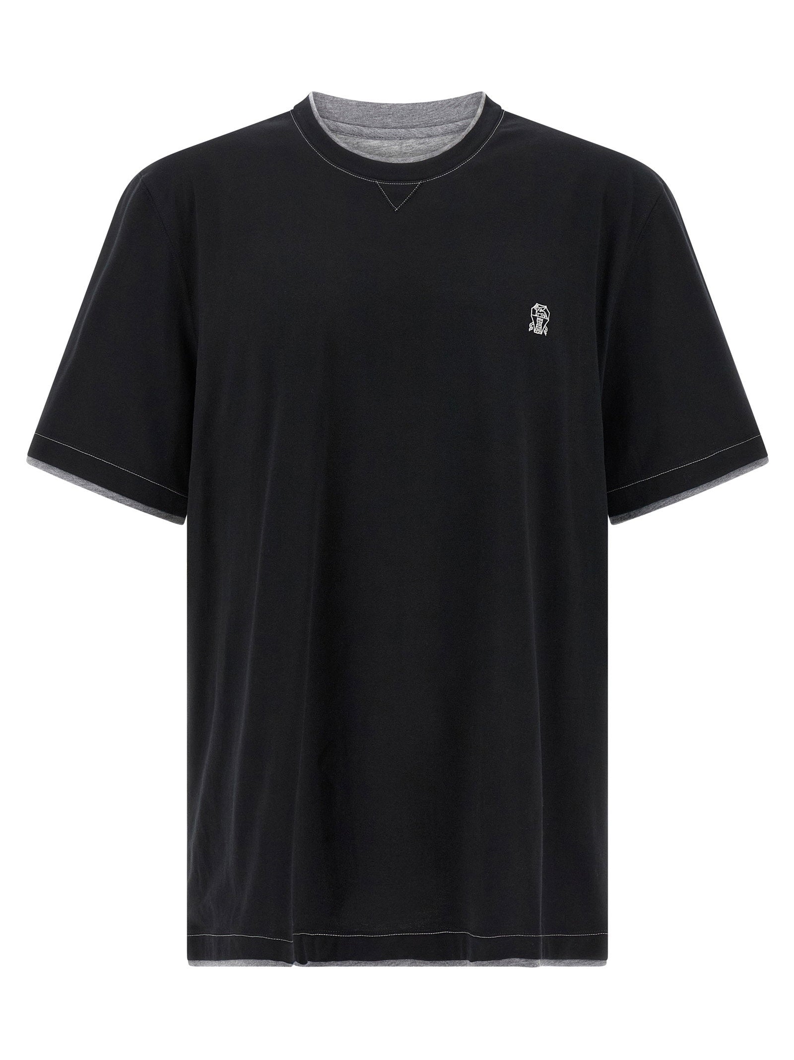 Brunello Cucinelli Double Layer T-shirt – 100% cotton