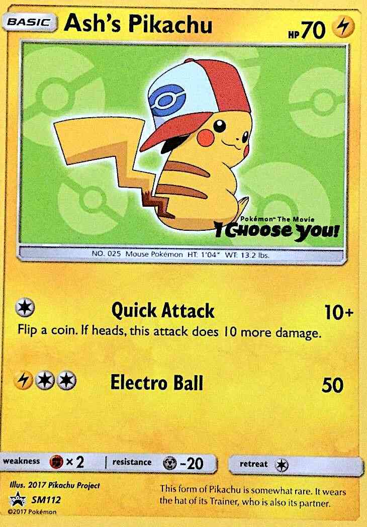 Promo smp-sm112 non-holo – Pokémon Ash's Pikachu - SM112 - Promo [smp-SM112] [Non-Holo]