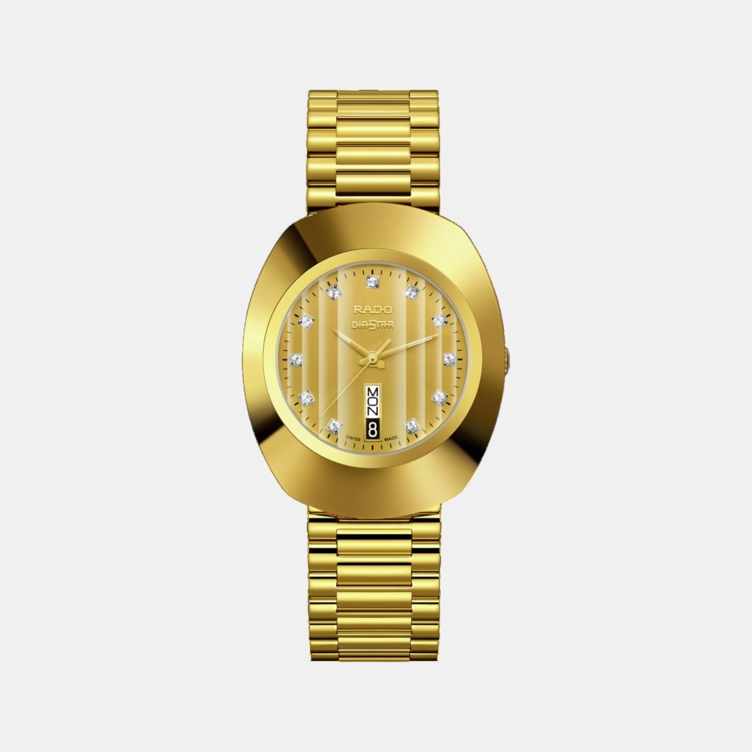 Rado Diastar Men Quartz Champagne Dial Analog Stainless Steel Watch R12304303