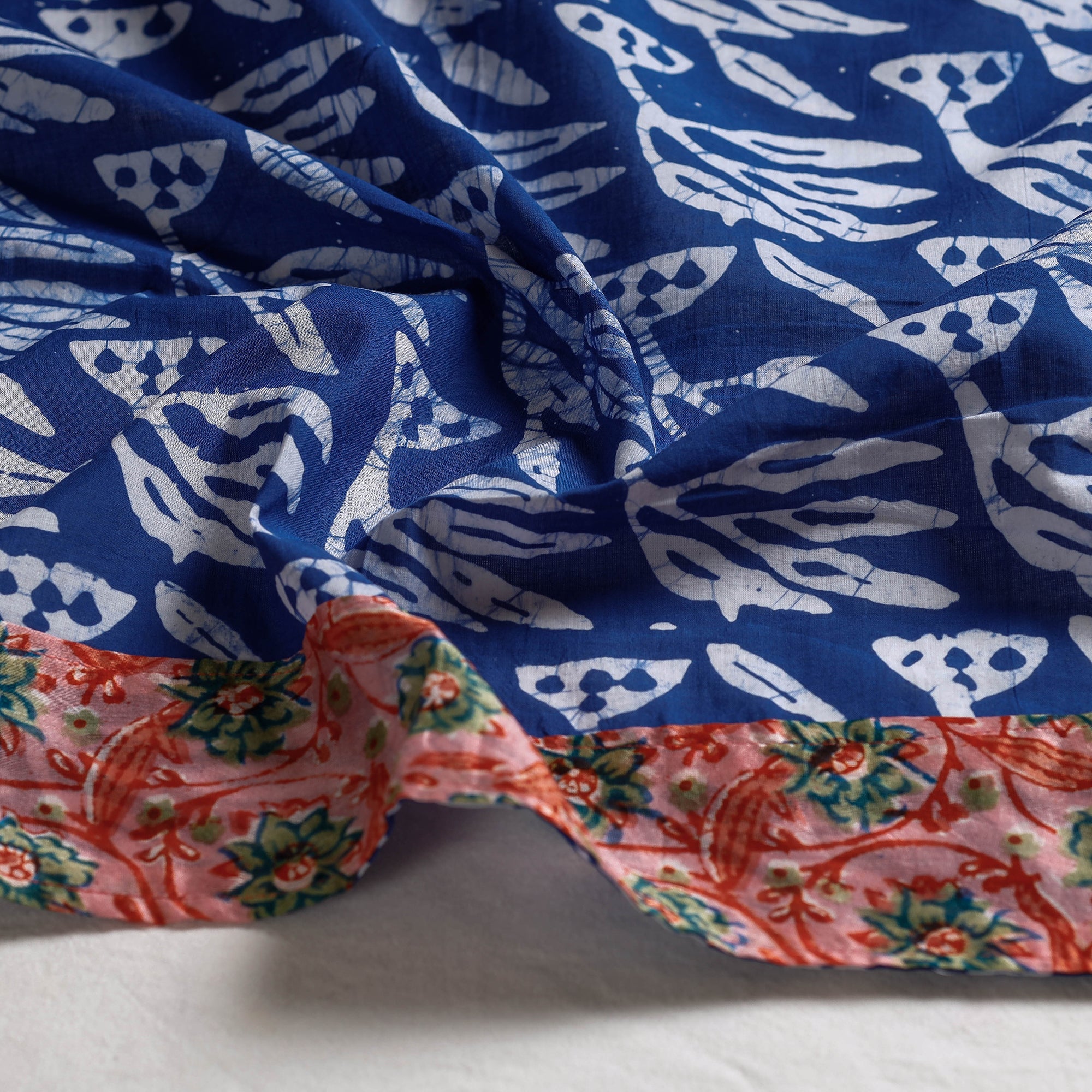 NOORI BAZAR Blue - Hand Batik Printed Cotton Blouse Piece - view 2