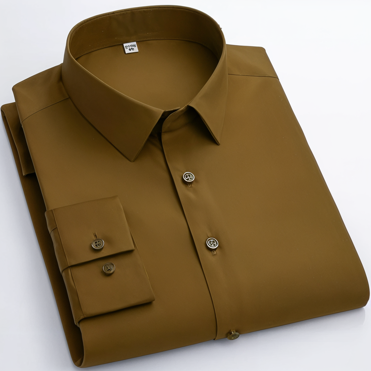 BlackTree Classic Cotton Blend Solid Shirts (Dark Mustard)