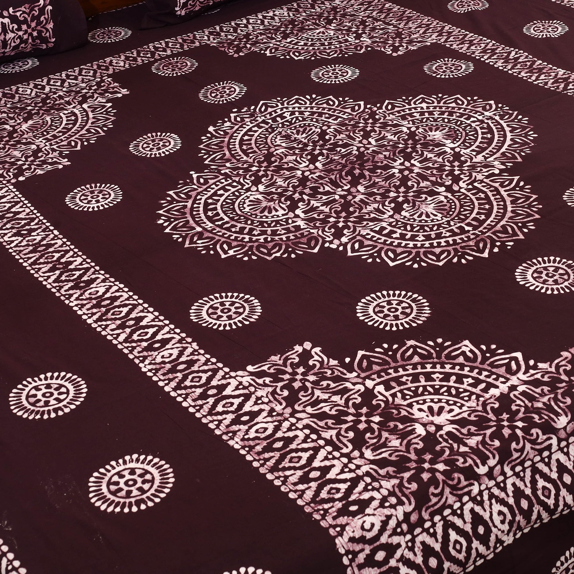 BATIK BY MD. SHARIFF Brown - Cotton Double Hand Batik Print Bed Sheet Set 16 - view 2