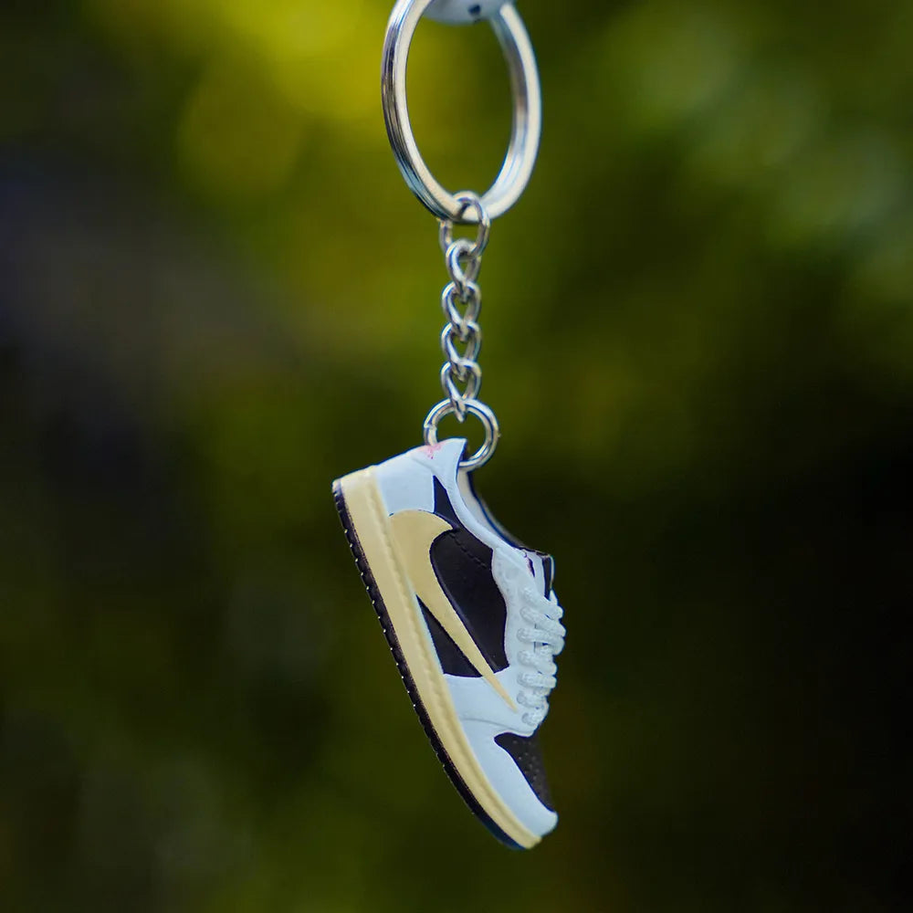 Kicks Machine 3D Sneaker Keychain Nike AJ1 Low Travis Scott Reverse Mocha