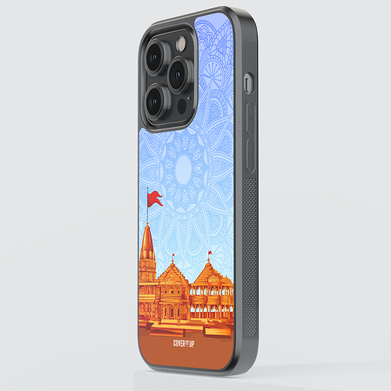 Design Phone Cases Mandala Ayodhya Temple Glass case - view 4