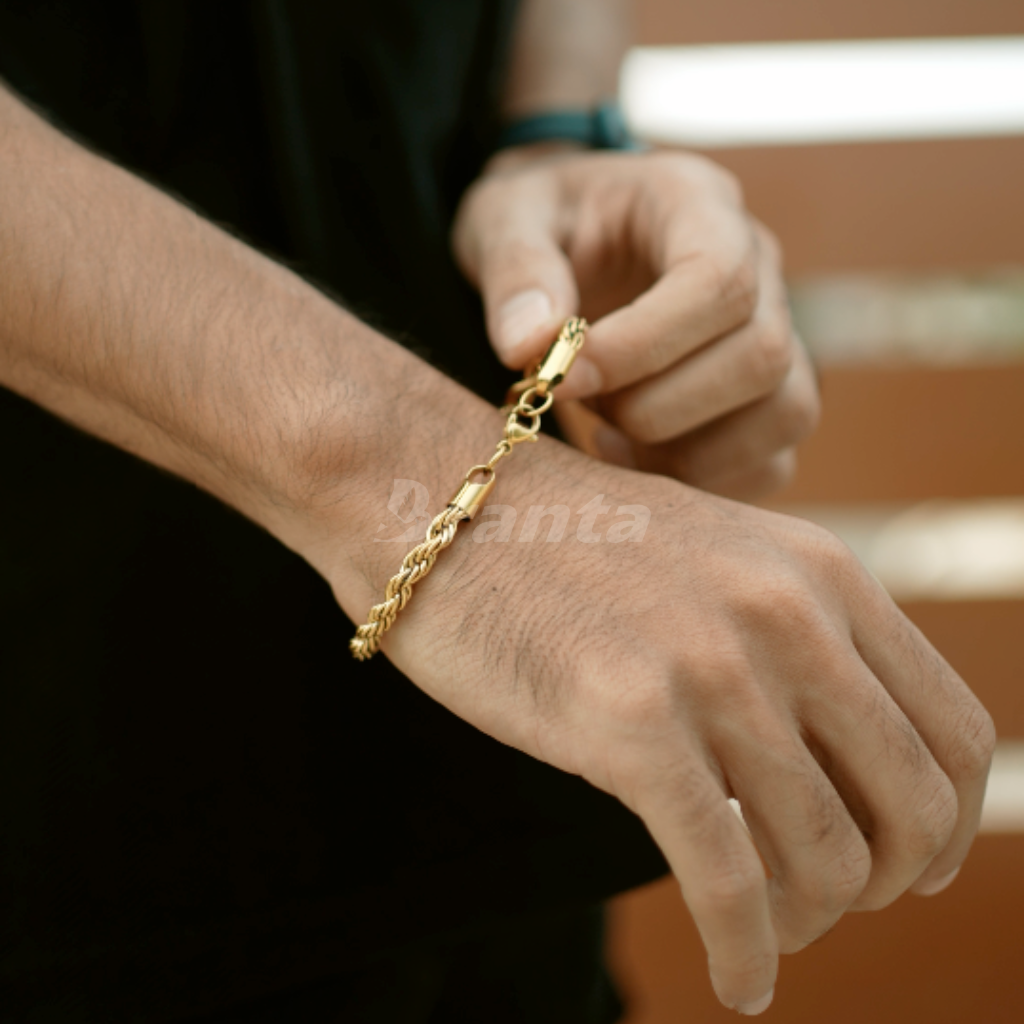 brantashop Rope Chain Bracelet in Gold Plated (8 Inch) - view 2