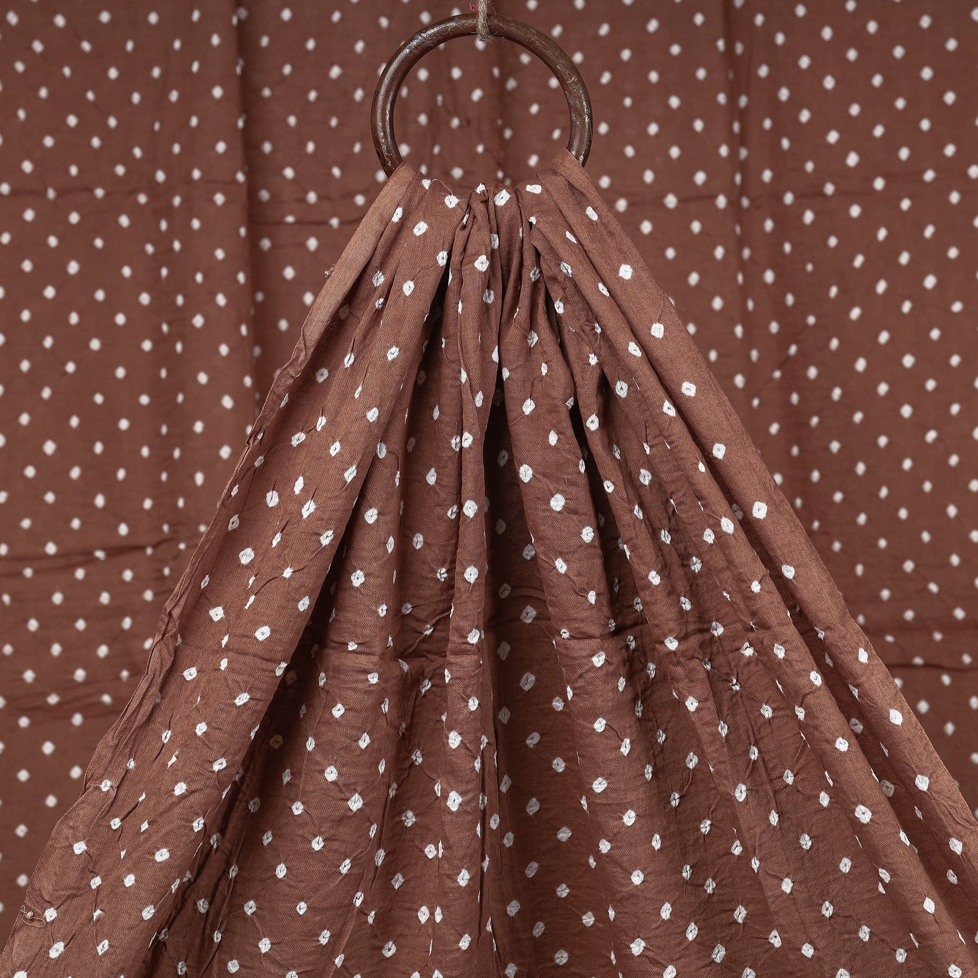 KACHCHH JI CHHAAP Brown - Kutch Tie-Dye Mul Cotton Bandhani Fabric 01