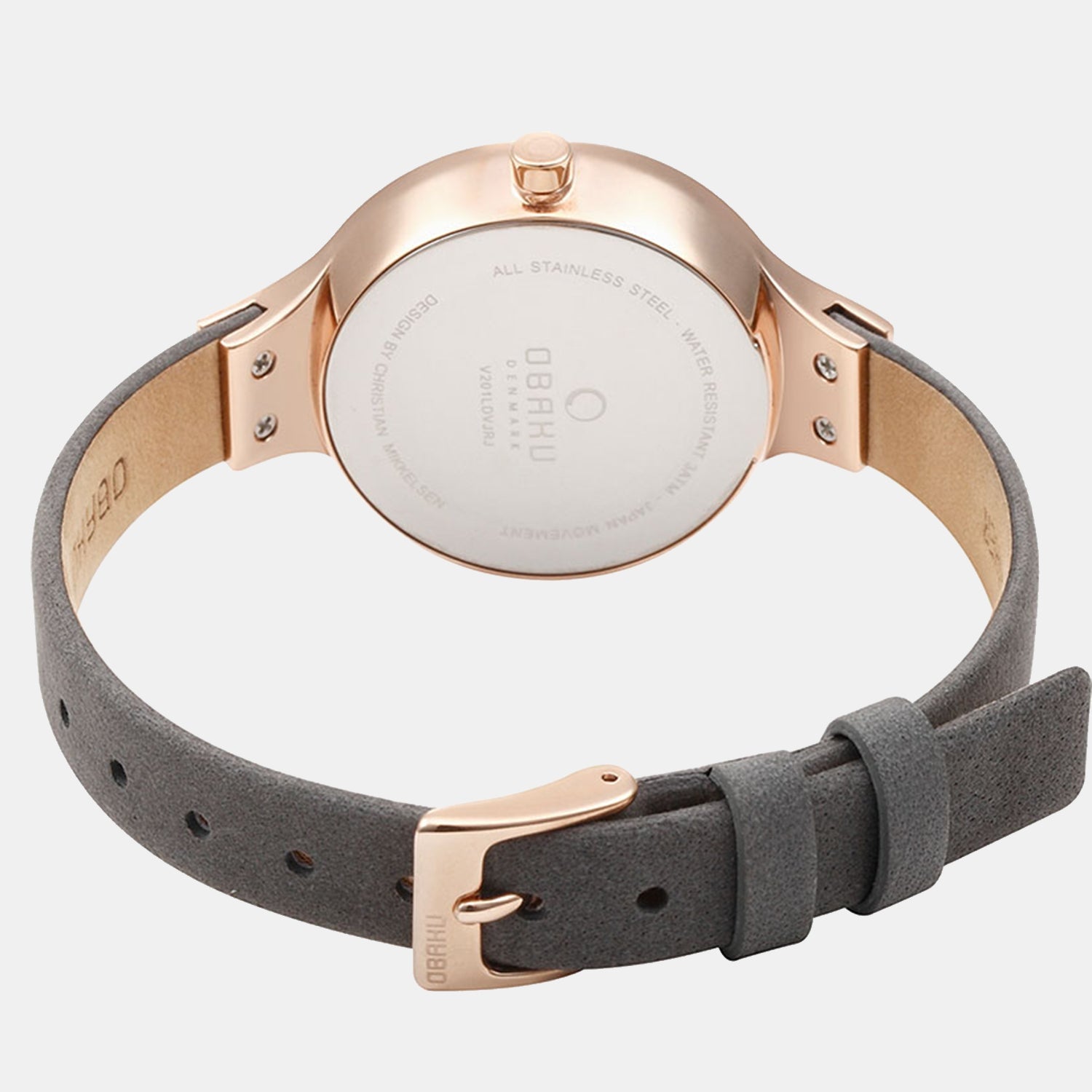 Obaku Eng Pebble Women Quartz Grey Dial Analog Leather Watch V201LDVJRJ - view 4