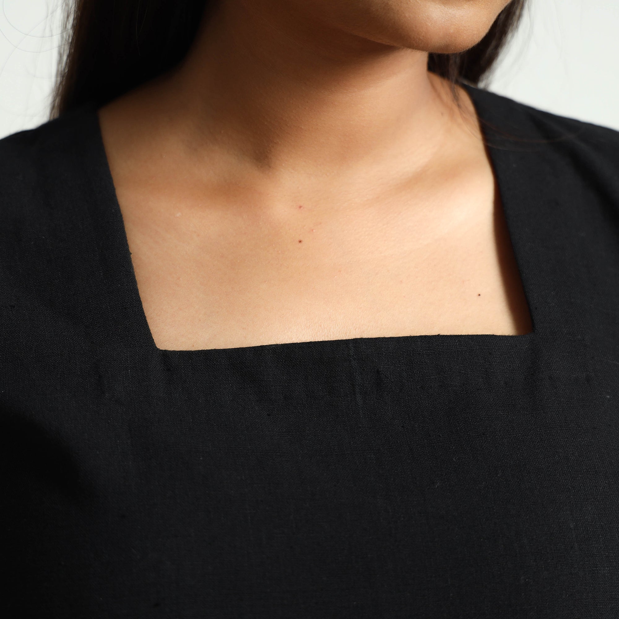 ITOKRI CASUALS Black - Plain Handloom Cotton Dress - view 6