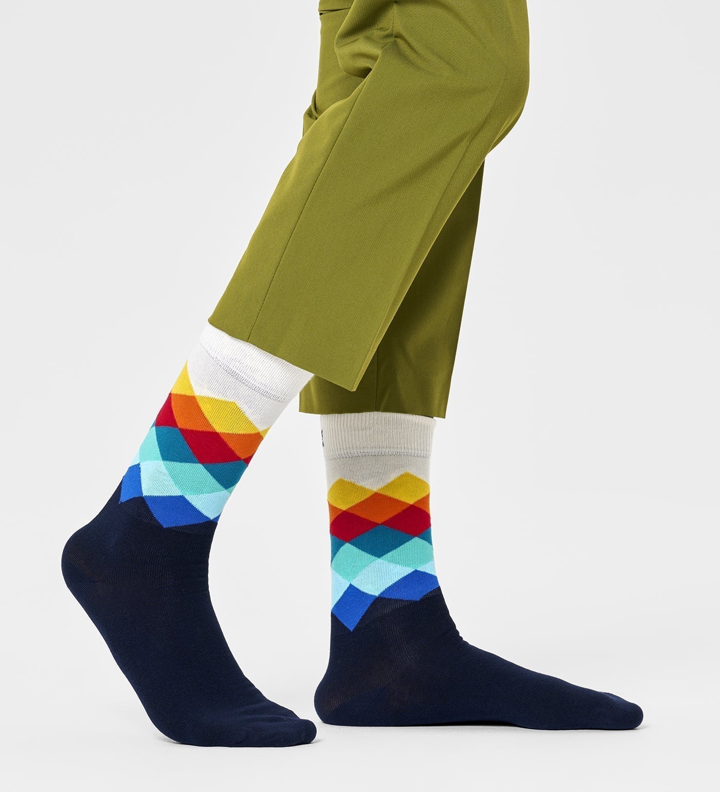 Happy Socks Unisex Faded Diamond Crew Length Socks for Women and Men - view 2