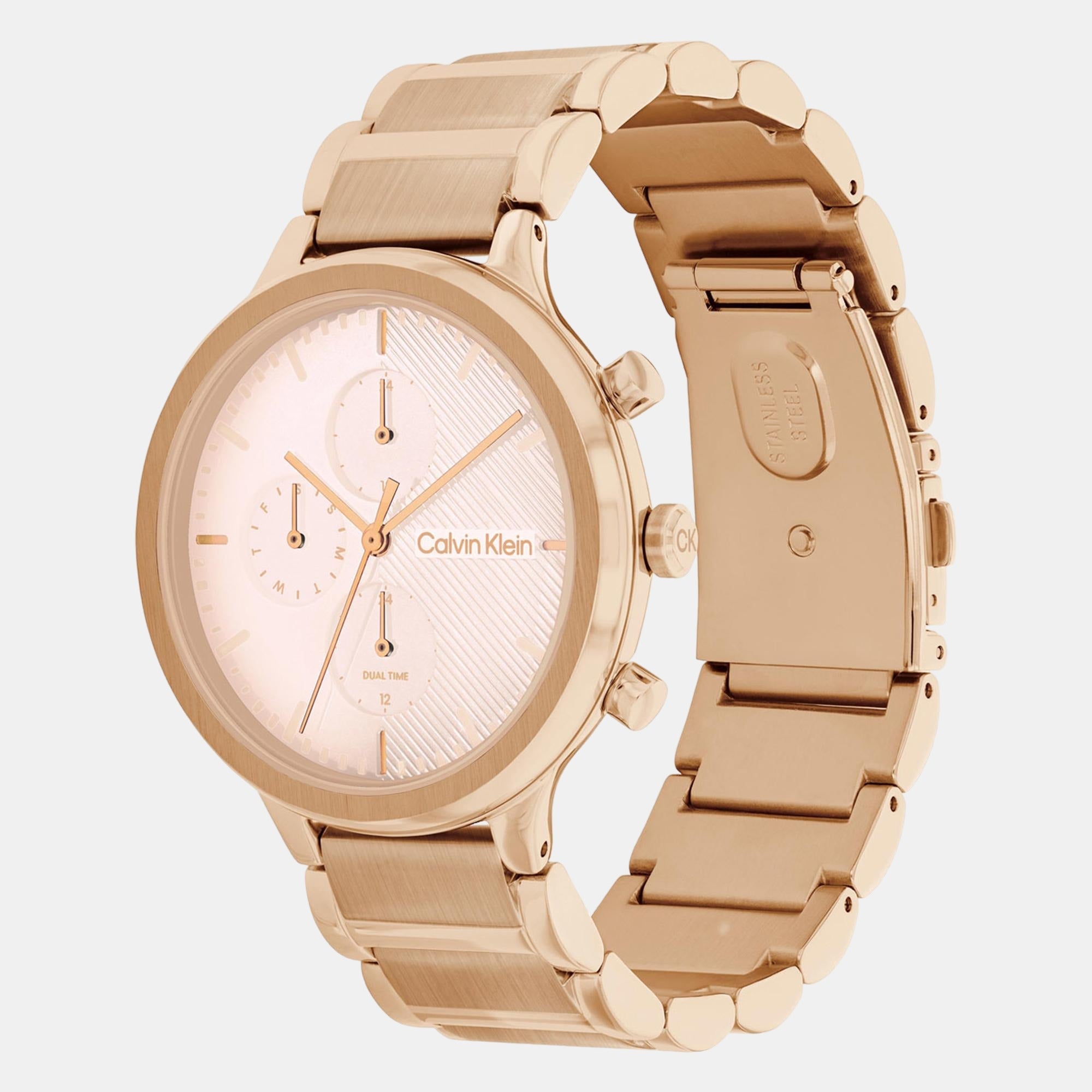 Calvin Klein Energize Women Quartz Pink Dial Chronograph Stainless Steel Watch 25200241 - view 2