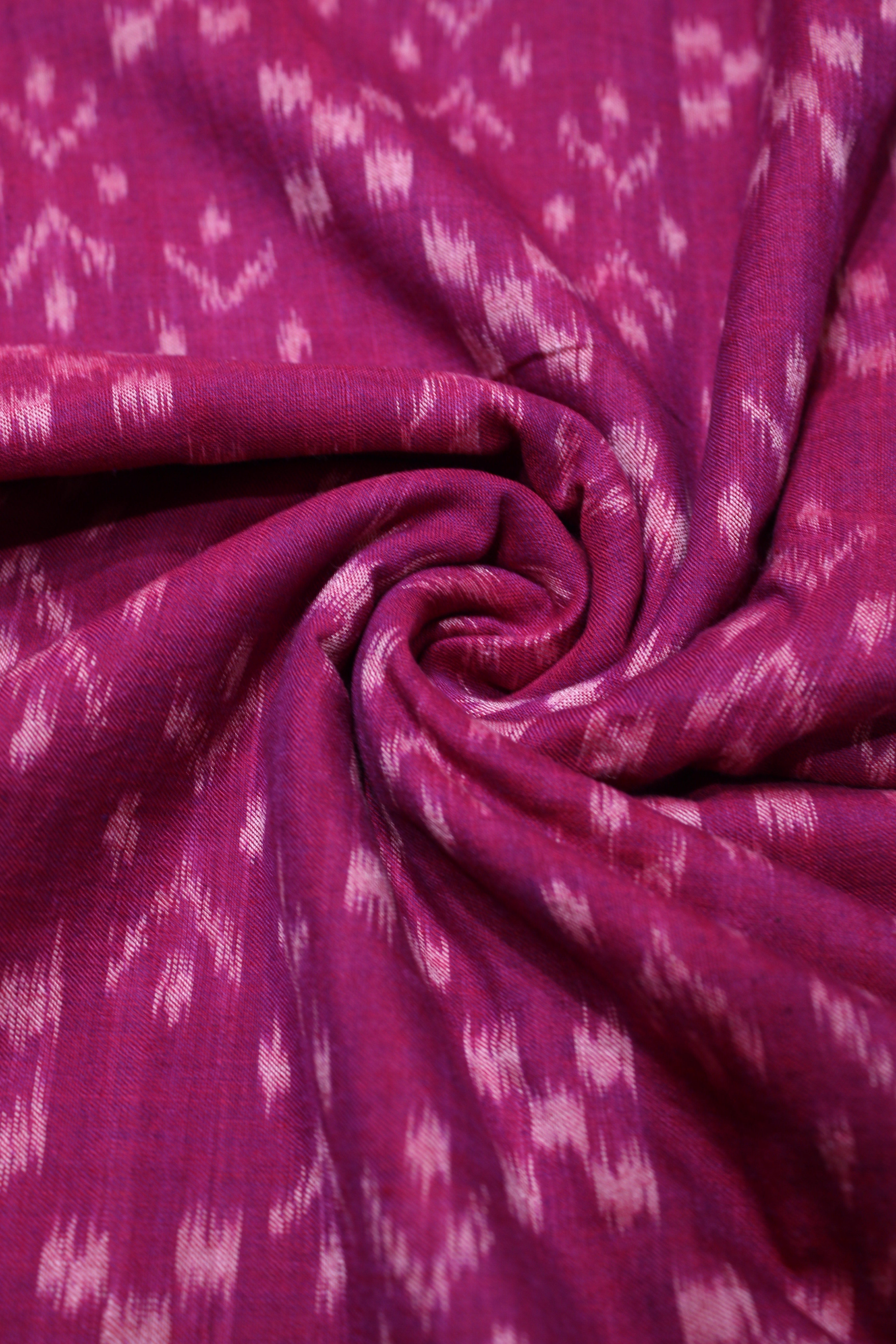 IndianVillèz Maroon Pink Pasapali Sambalpuri Ikat Cotton Fabric
