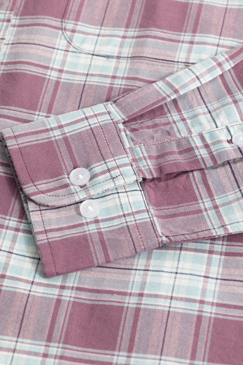 SNITCH Tartan Square Mauve Checks Shirt - view 8
