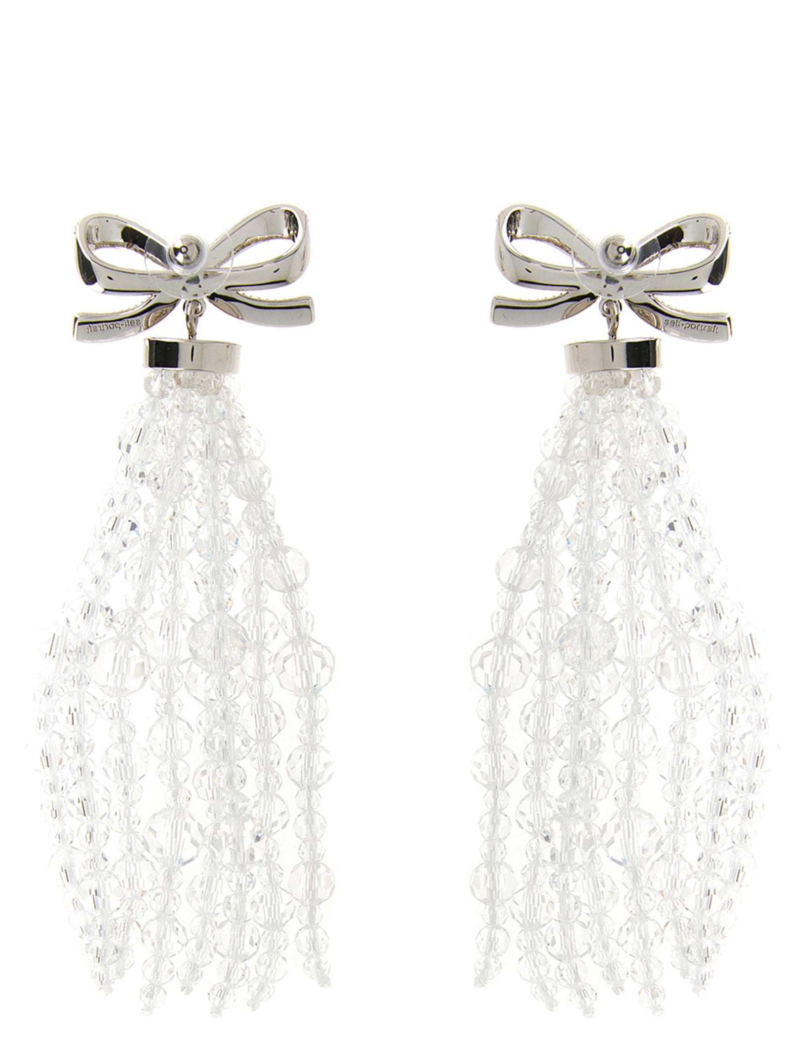 Self-Portrait Bow Beaded Waterfall Earrings – 100% copper - view 2
