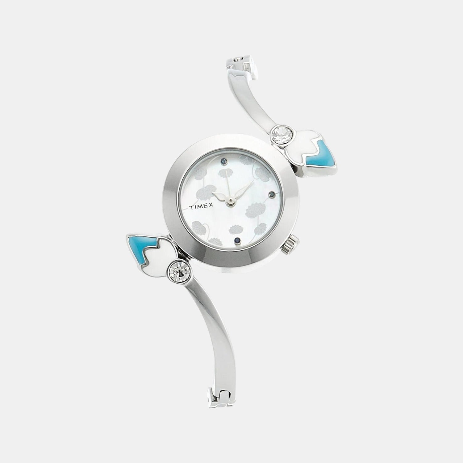 Timex Bangled Women Quartz Silver Dial Analog Stainless Steel Watch TI000N80600
