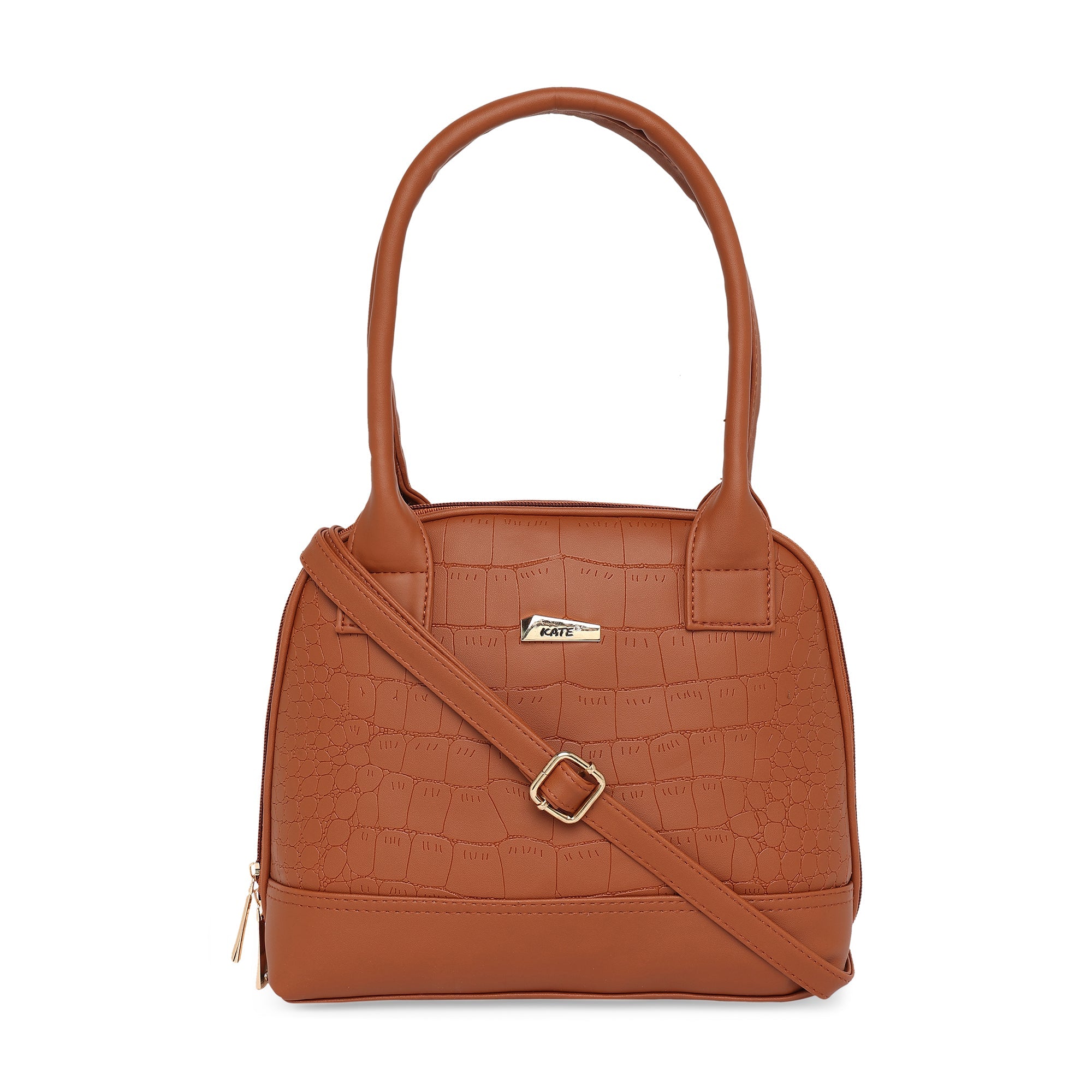 Peachmode Seller Brown Women Vegan Leather Handbag With Belt