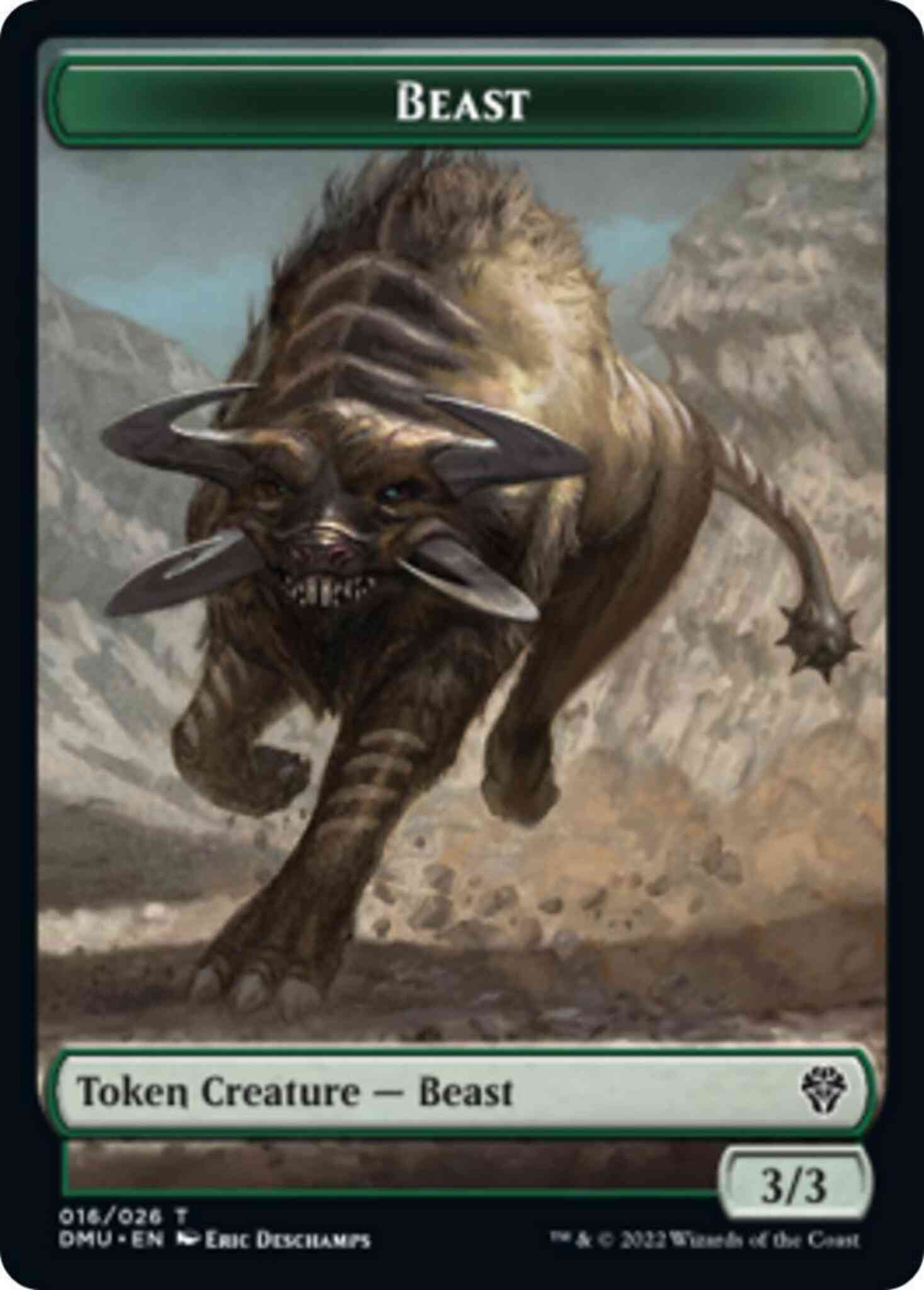 Beast token 16 – Magic Beast Token (16) // Kavu Token (12) [DMU/DMC Set Symbol] [Dominaria United: Commander: Tokens] [Non-Foil]