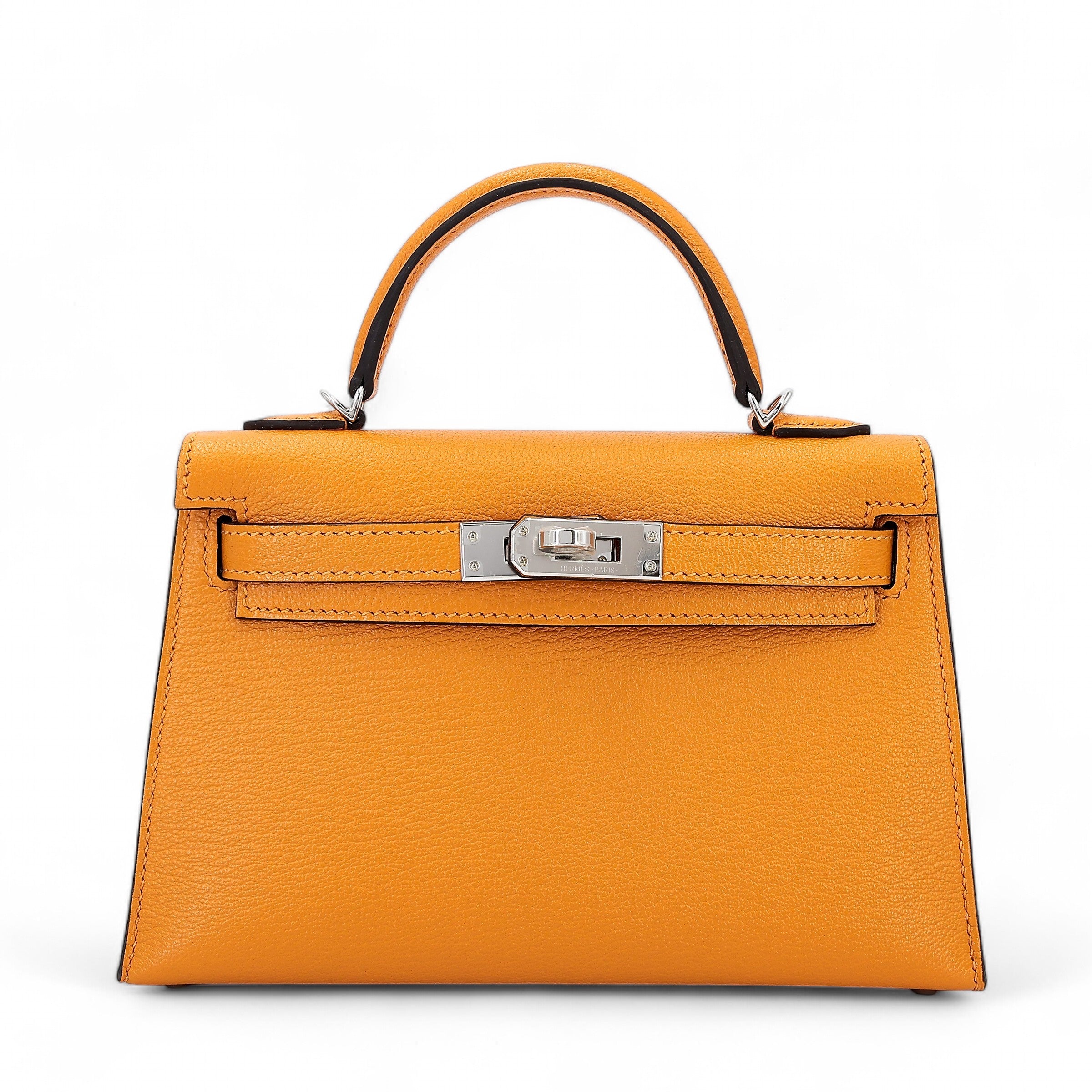 Cop Underdog HERMÈS Mini Kelly II Moutarde (9U) Chevre Palladium hardware