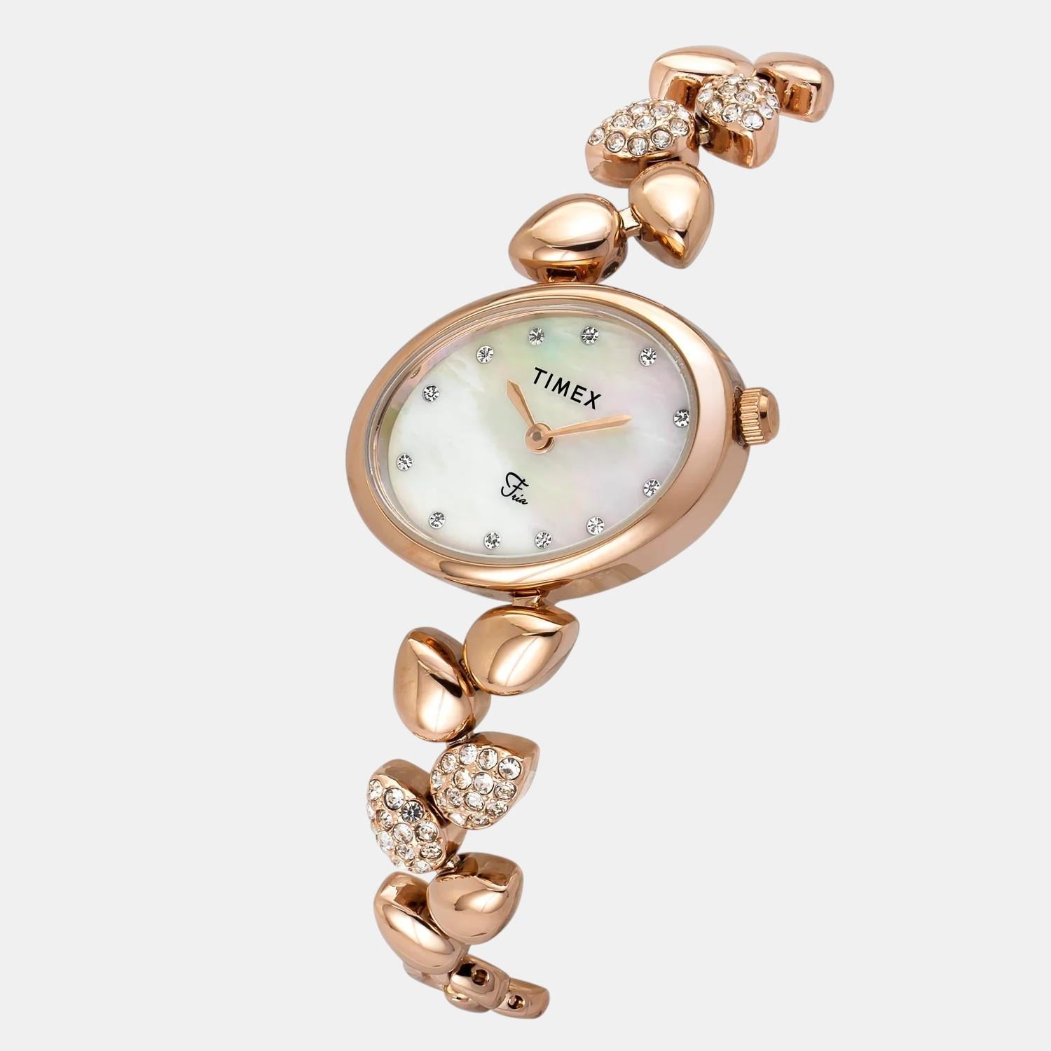 Timex Fria Women Quartz Mother Of Pearl Dial Analog Brass Watch TWEL21302 - view 2