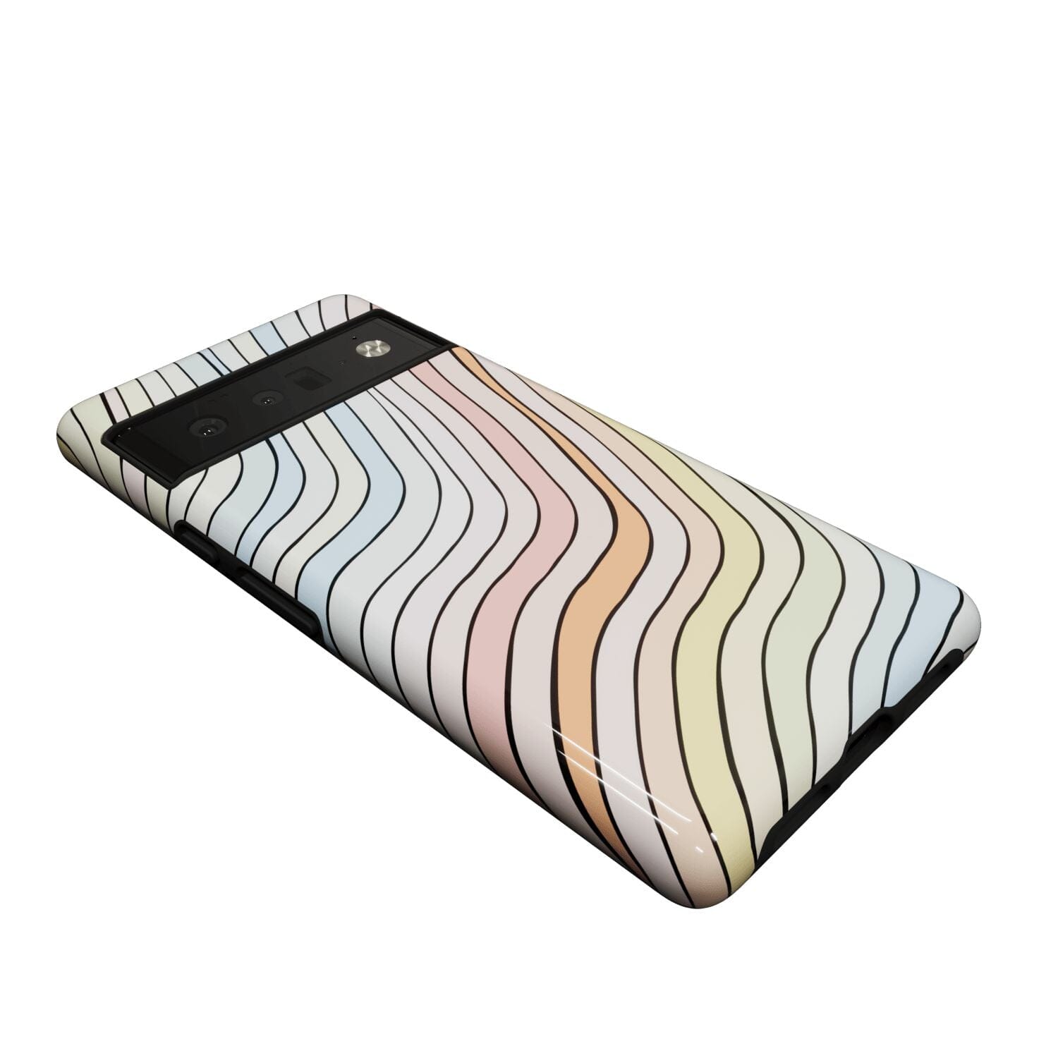 Casetry Ride The Wave | Pastel Rainbow Lined Google Pixel Case - view 5