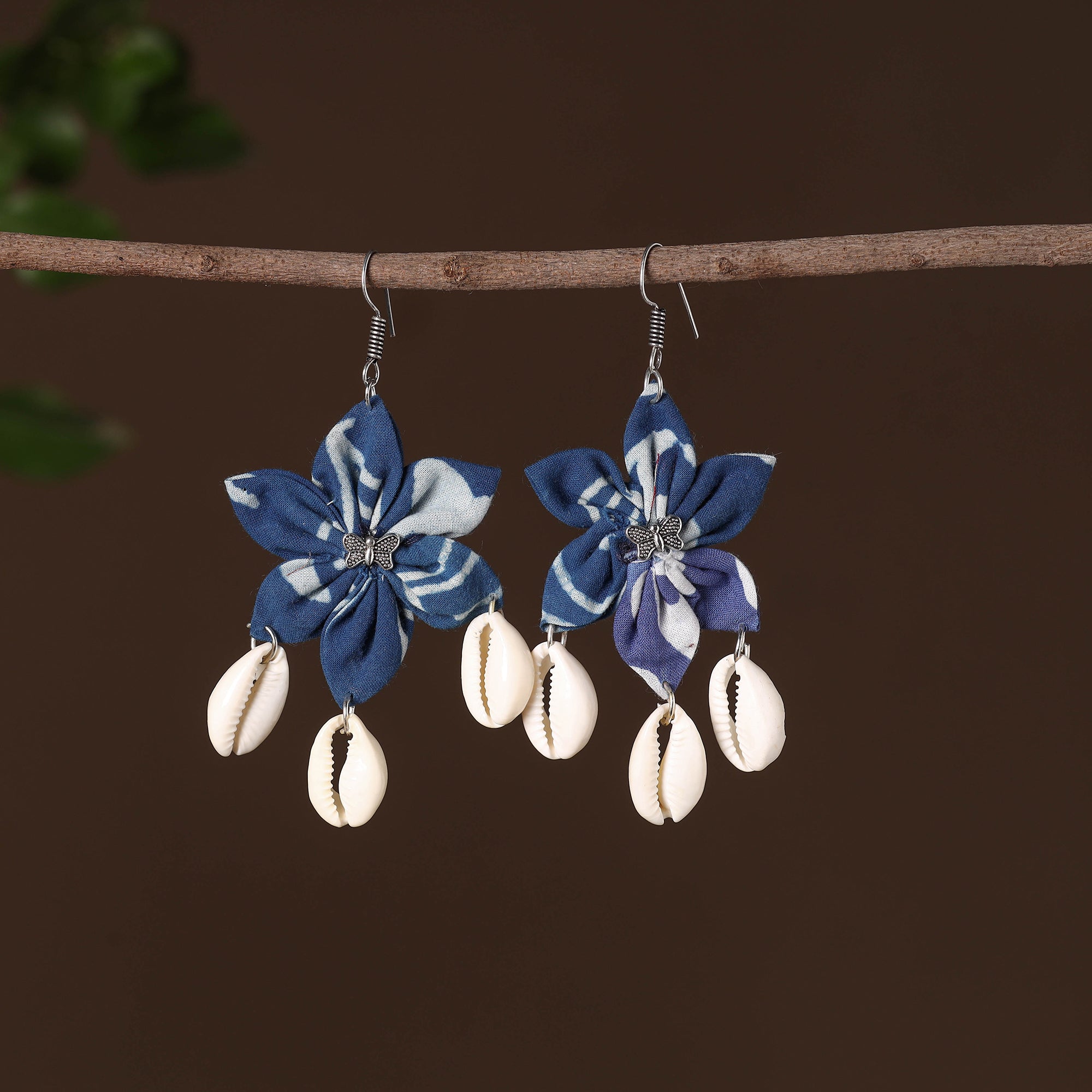 JALPARI Nikita Fabart Phool Kali Shell Earrings
