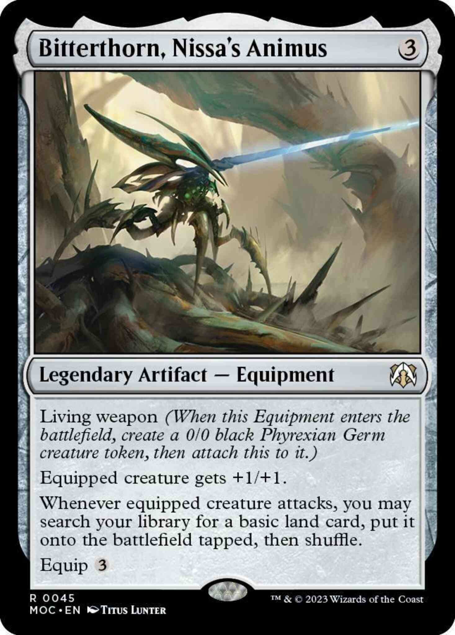 Animus 45 march – Magic Bitterthorn, Nissa's Animus [45] [March of the Machine: Commander] [Non-Foil]